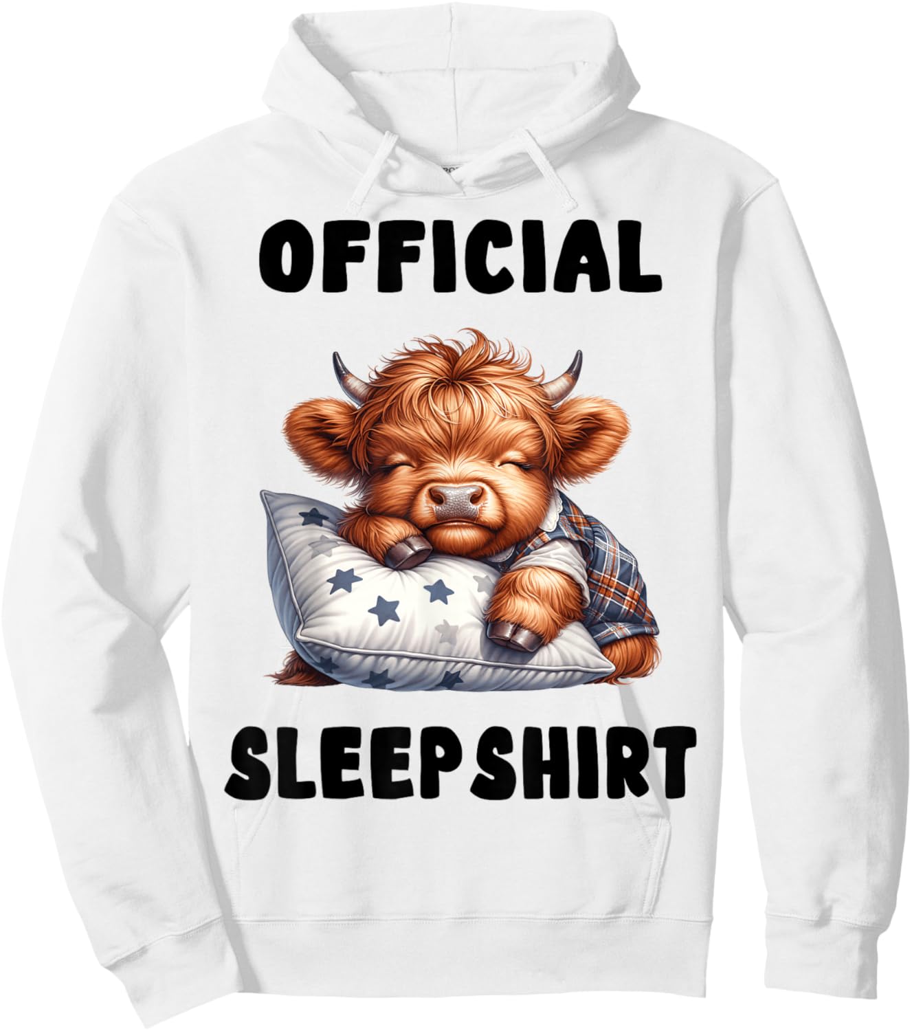 Highland_cow - Official Sleepshirt Pajamas Nightgown Hoodie - Hoodie | White
