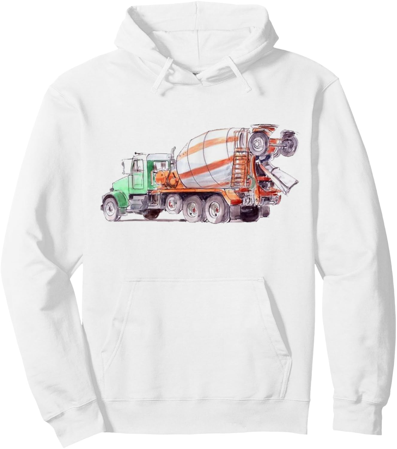 Cement trucks: Concrete mixer truck, construction kids trouble Hoodie - Hoodie | White