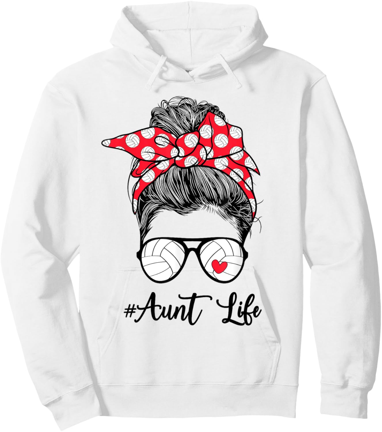 Volleyball Aunt Life Auntie Of A Volleyball Player Aunt Hoodie - Hoodie | White
