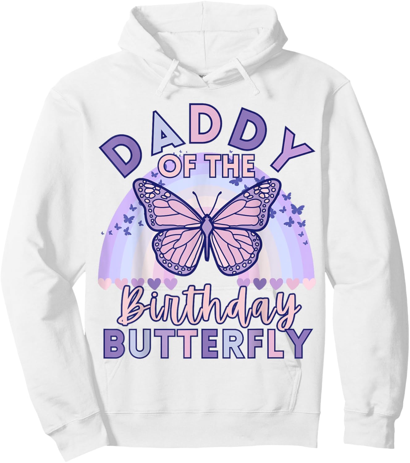 Daddy Of The Birthday Butterfly Kids Bday Matching Family Hoodie - Hoodie | White