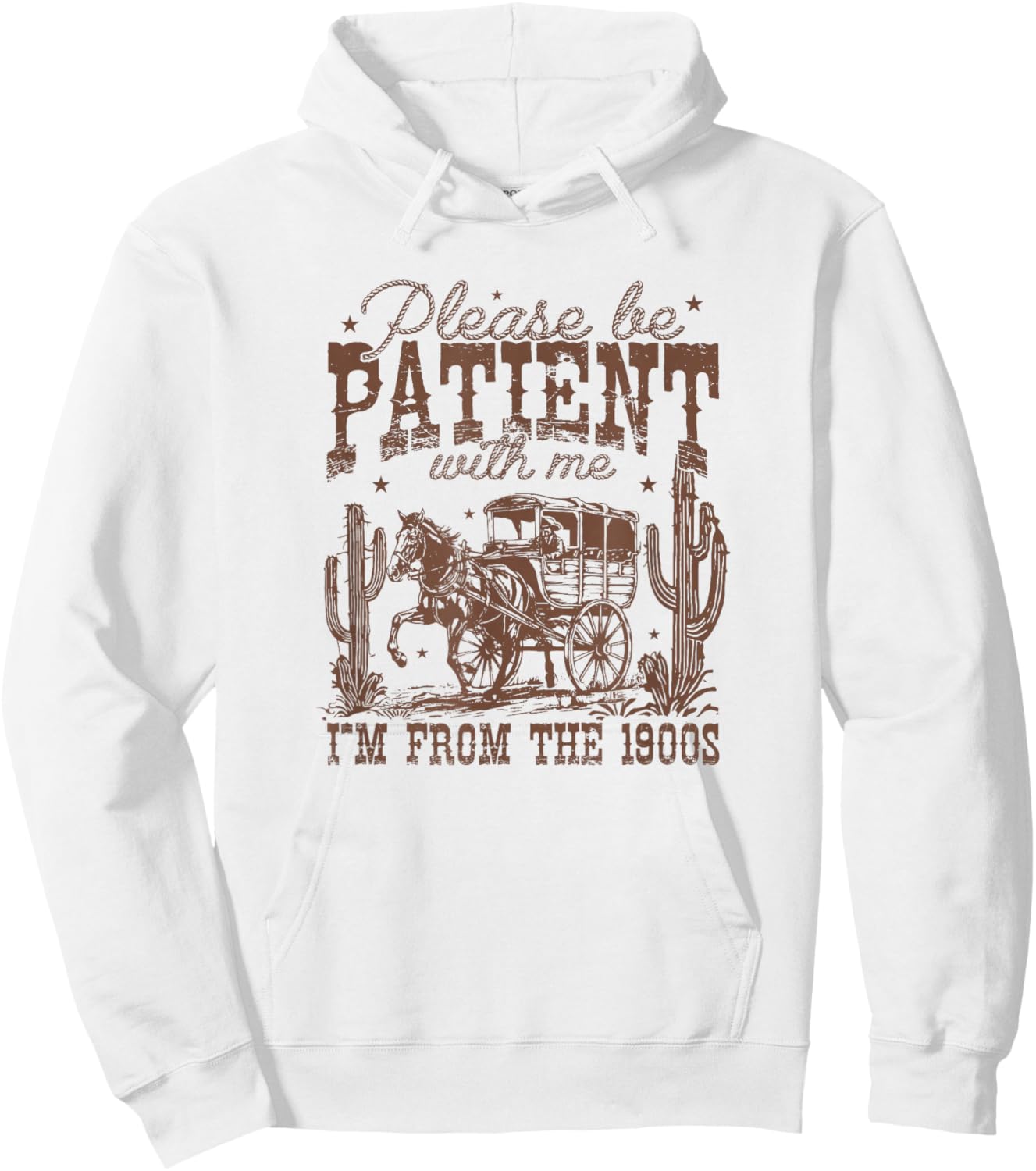 Please Be Patient I’m From the 1900s – Vintage Aesthetic Hoodie - Hoodie | White