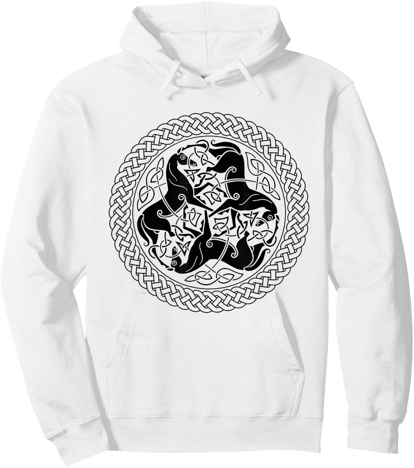 Celtic Epona Knot Ring with Horses Hoodie - Hoodie | White