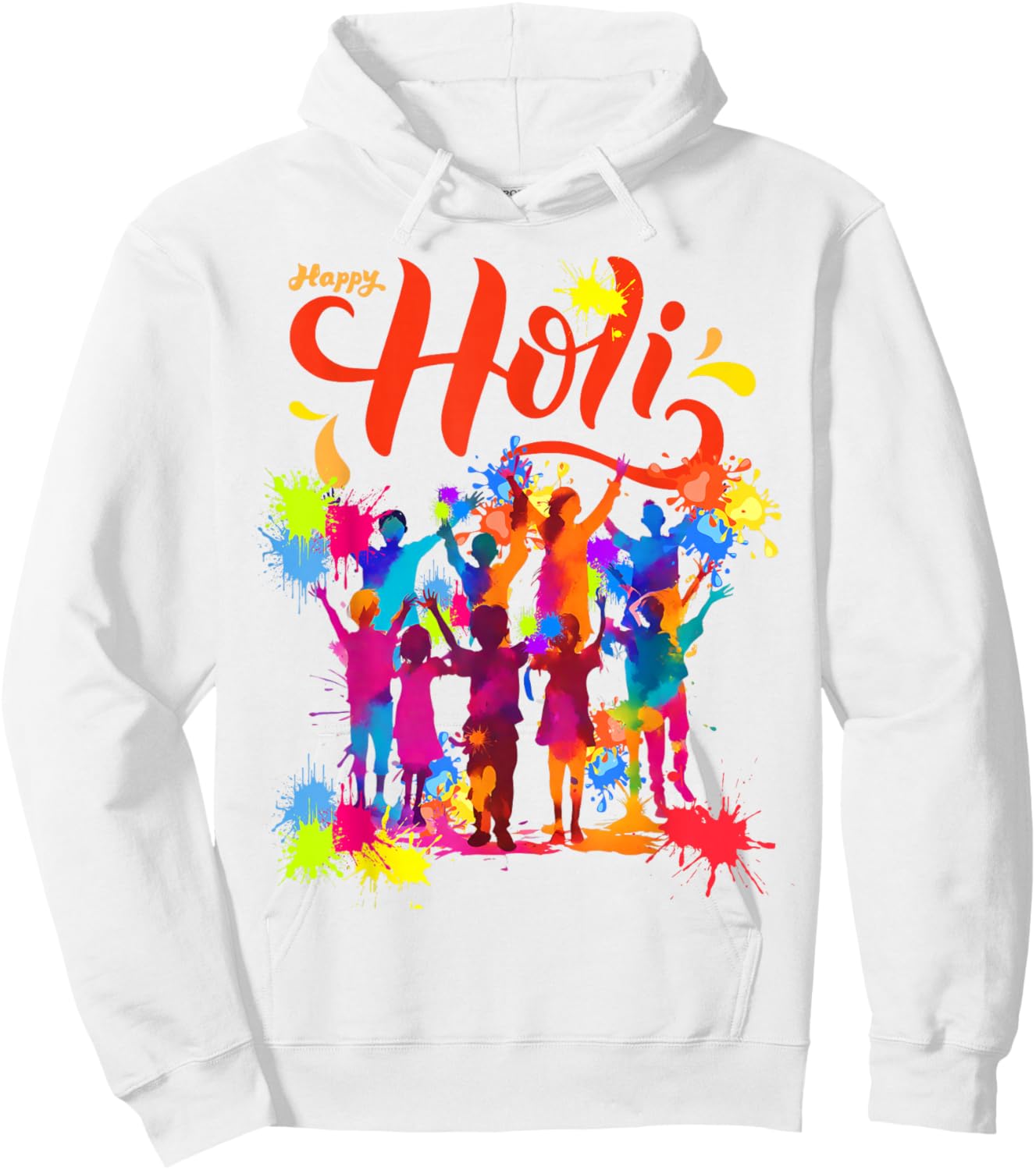 Happy Holi Festival Outfit India Hindu Men Kids Hoodie - Hoodie | White