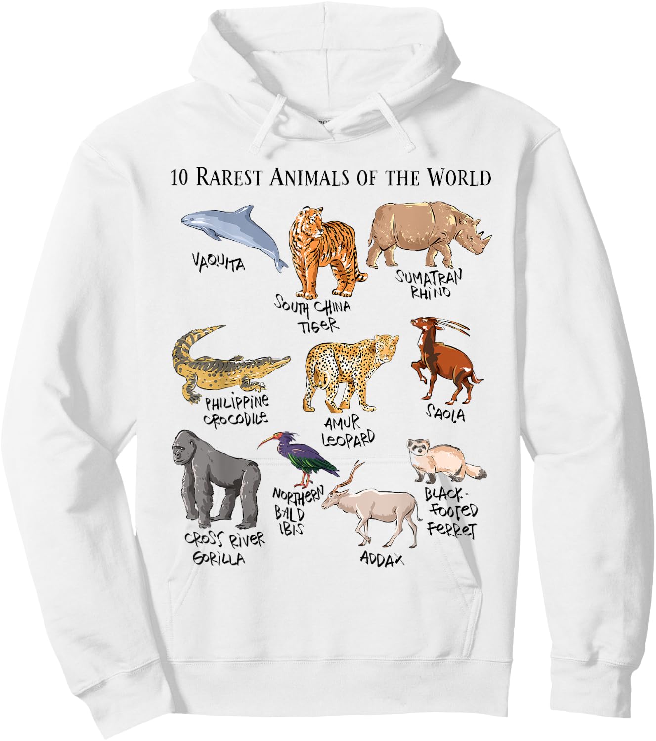 Wild Animals Educational Design for Kids, Teens and Youth Hoodie - Hoodie | White