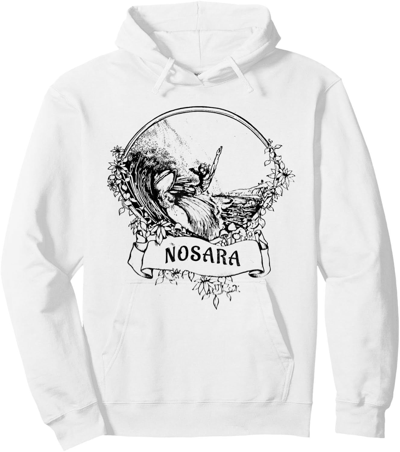 Surfing Nosara, Costa Rica Vintage Retro Throwback Surfer Hoodie - Hoodie | White