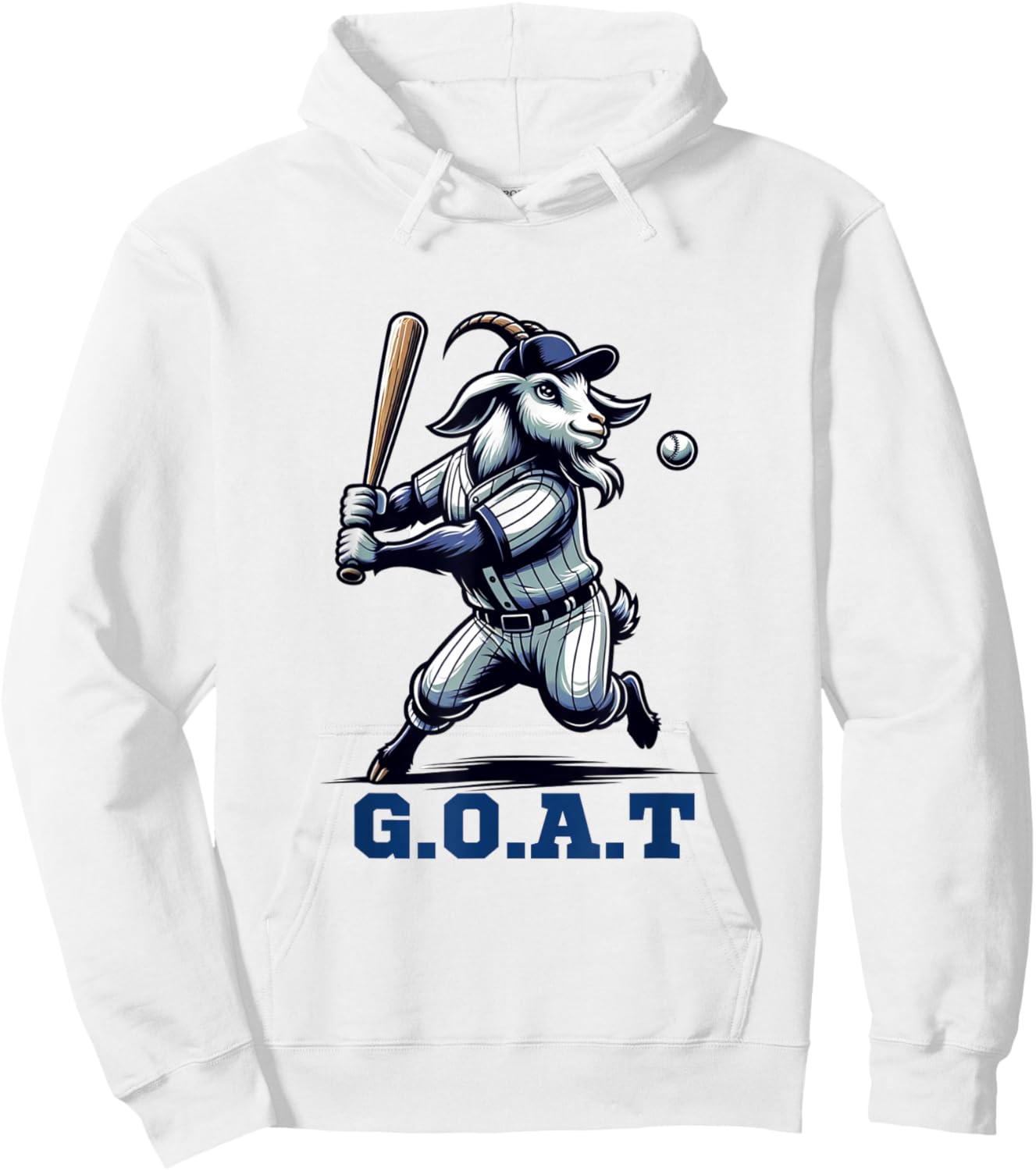G.O.A.T. Goat Greatest Baseball Player Funny Hoodie - Hoodie | White