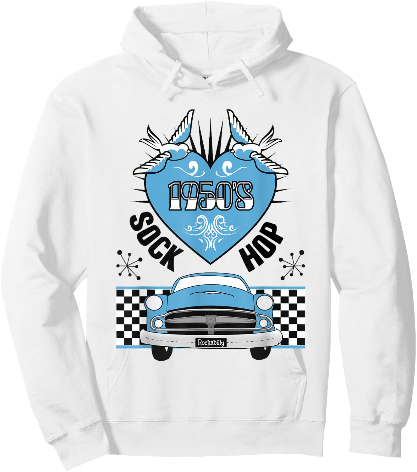Sock Hop Costume Rockabilly 50s Greaser Retro 1950s Doo Wop Hoodie - Hoodie | White