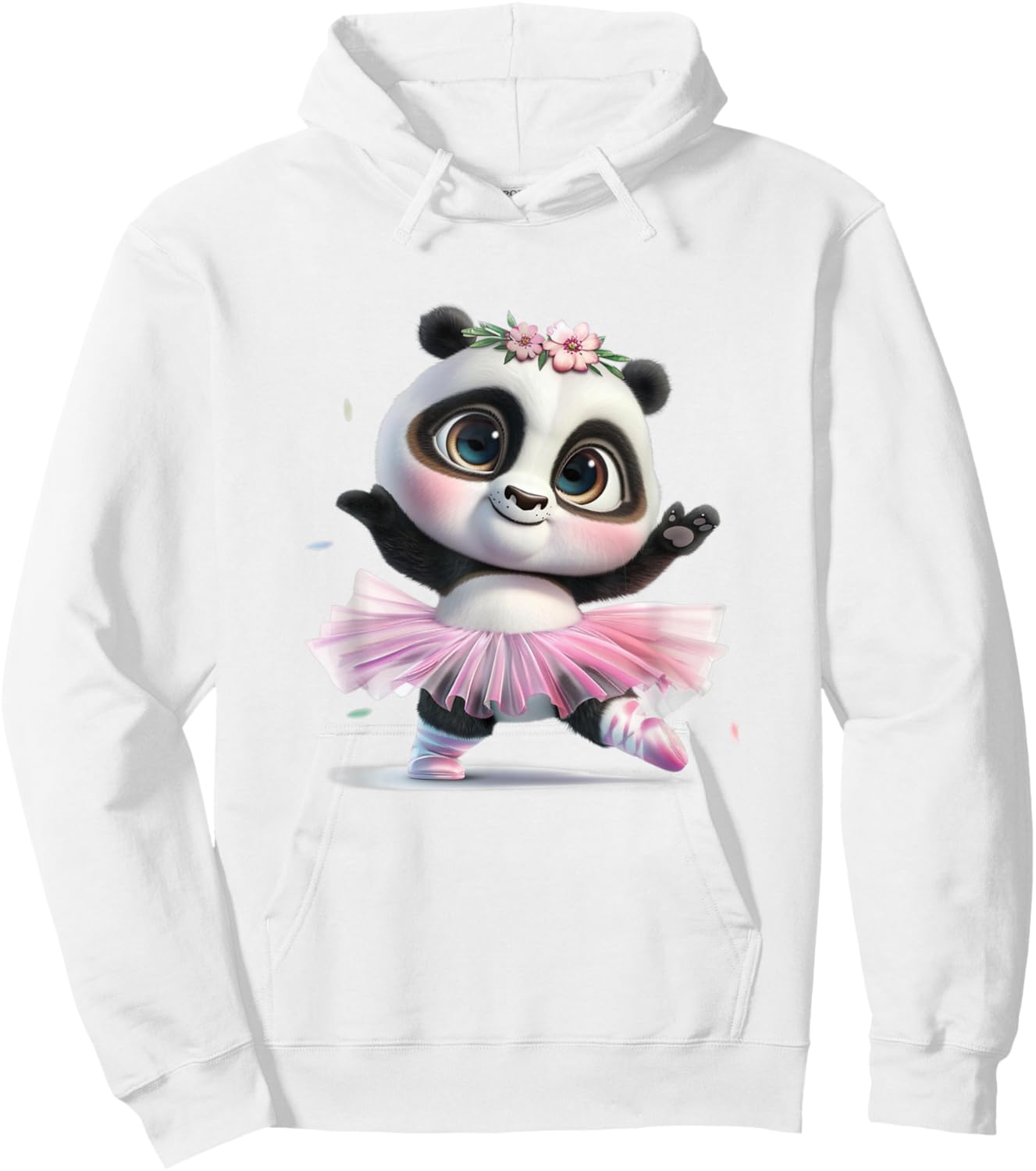 A Cute Panda Dancing Ballet In A Pink Dress Hoodie - Hoodie | White