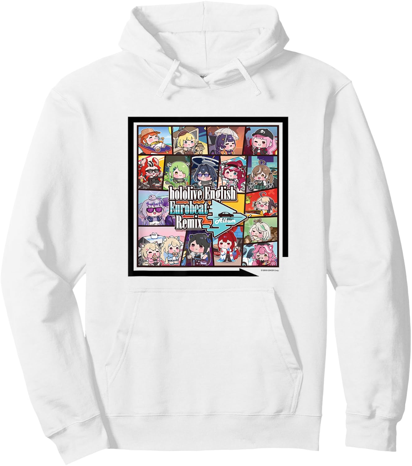 hololive English Eurobeat Remix Album Hoodie - Hoodie | White
