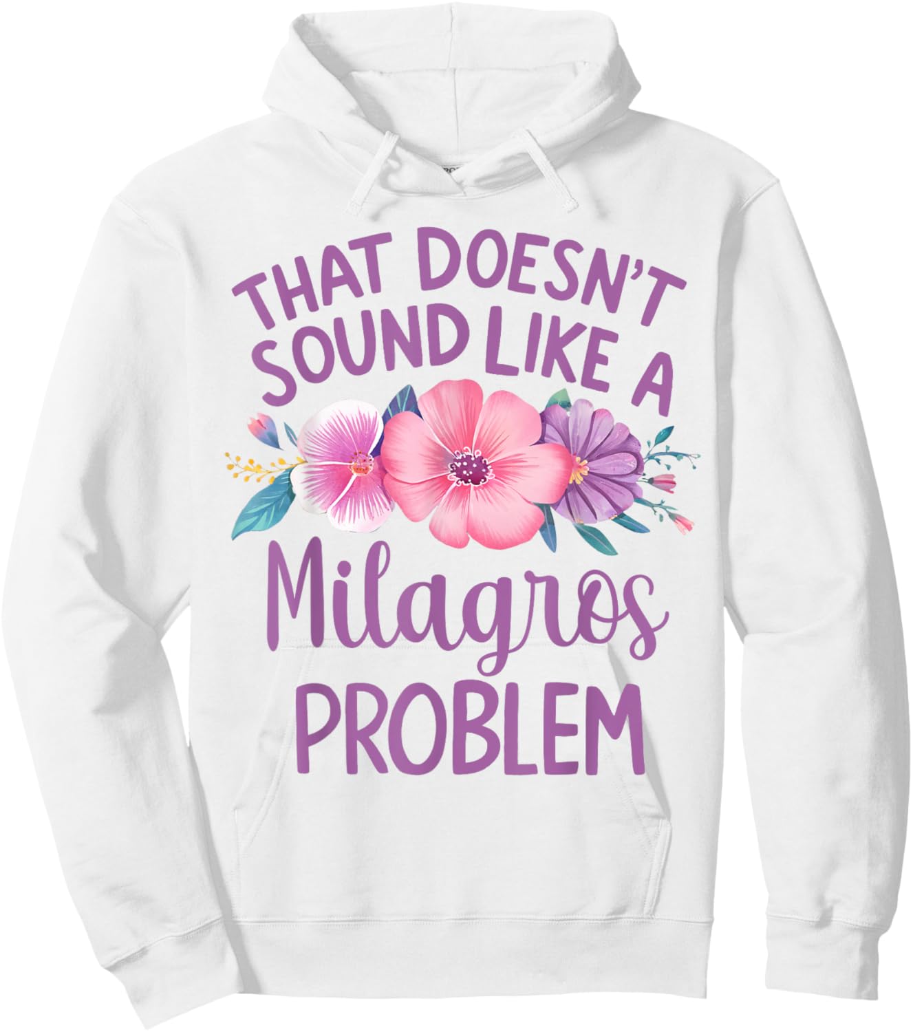 MILAGROS Personalized Cute Flower Girls MILAGROS Name Hoodie - Hoodie | White