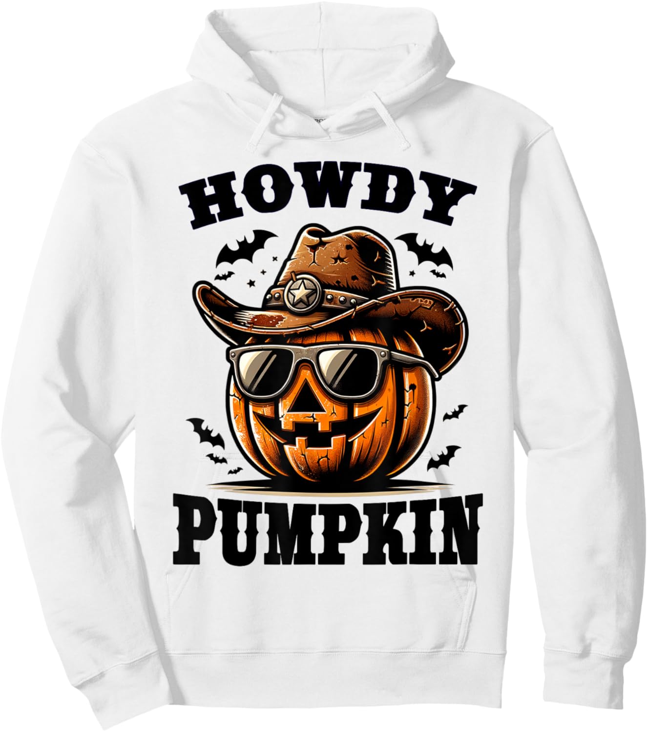 Howdy Pumpkin Western Halloween Hoodie - Hoodie | White