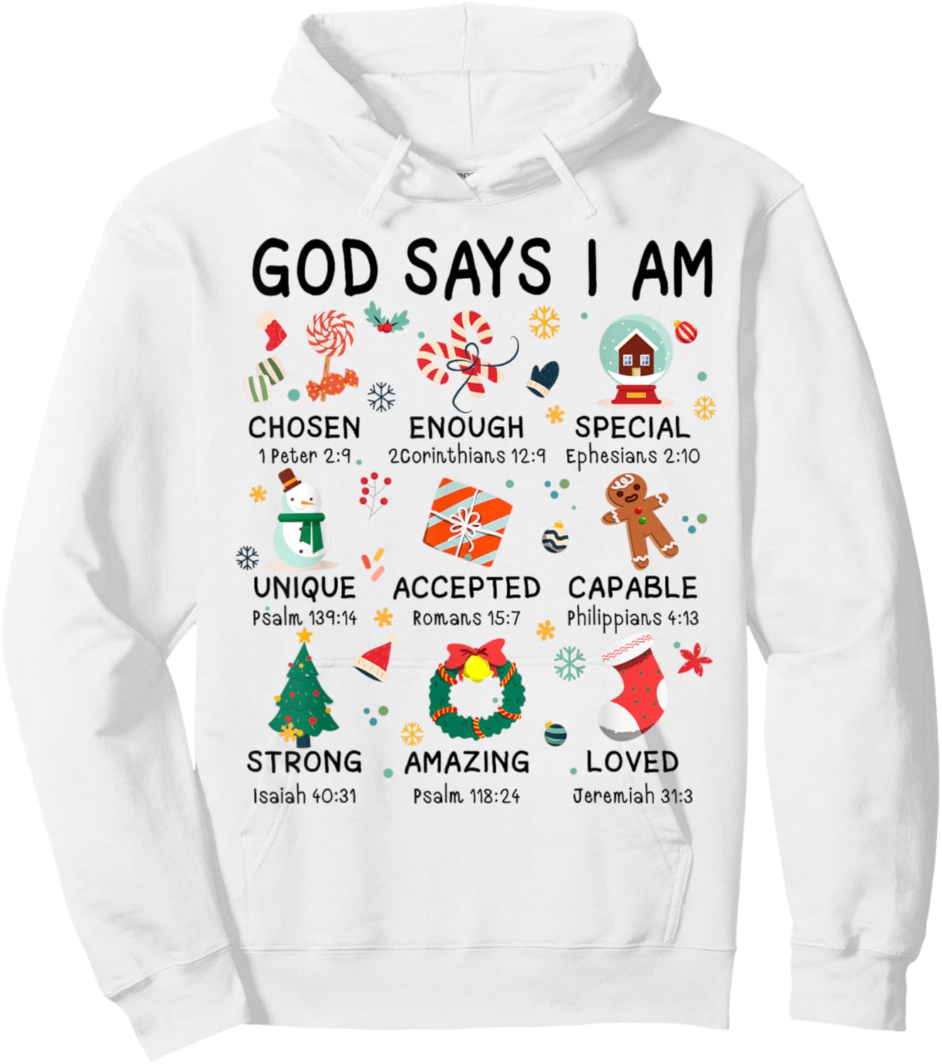 God Says I Am Cute Christmas Xmas Christian Boys Girls Hoodie - Hoodie | White