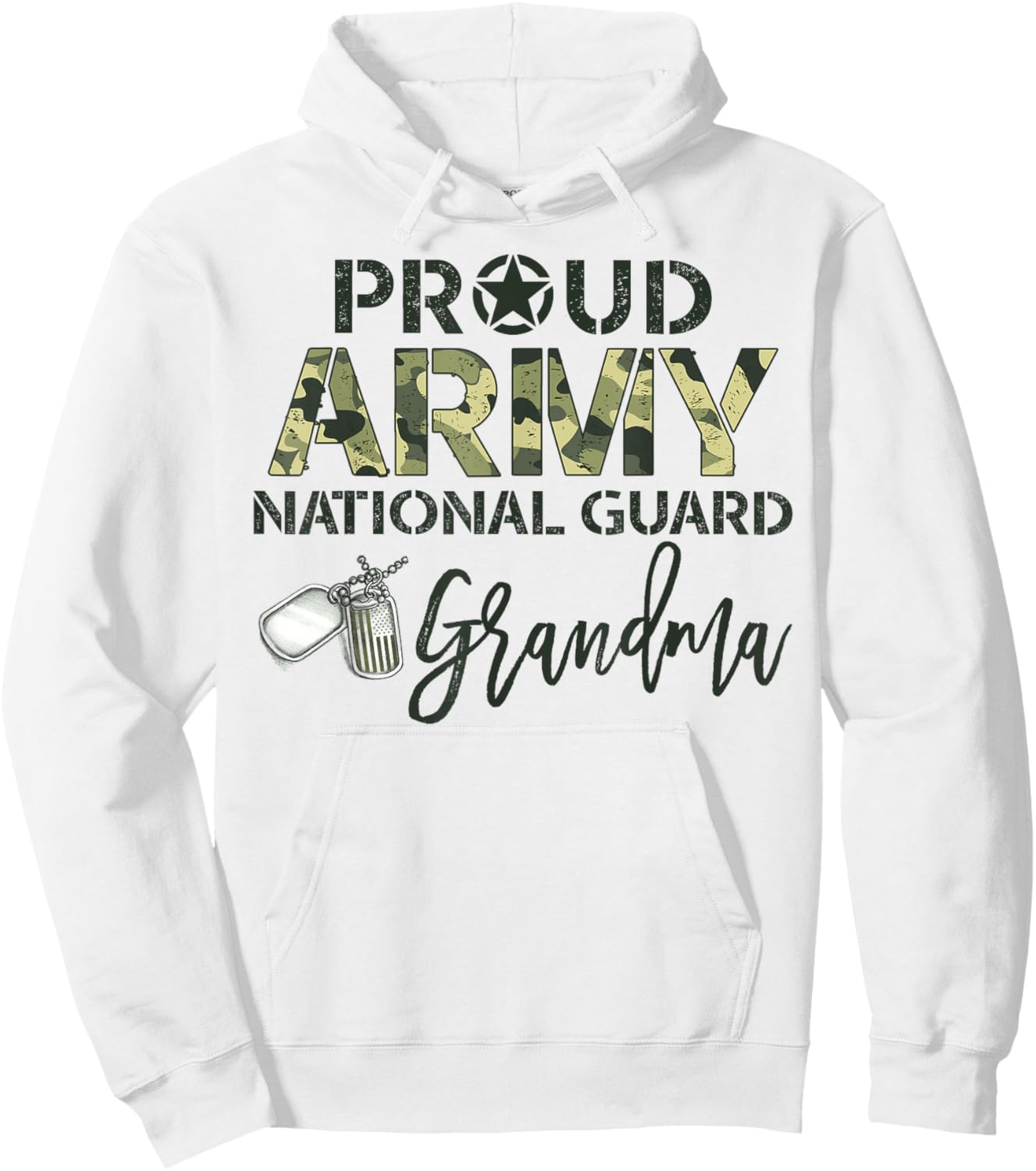 Proud Army National Guard Grandma Military Family Matching Hoodie - Hoodie | White