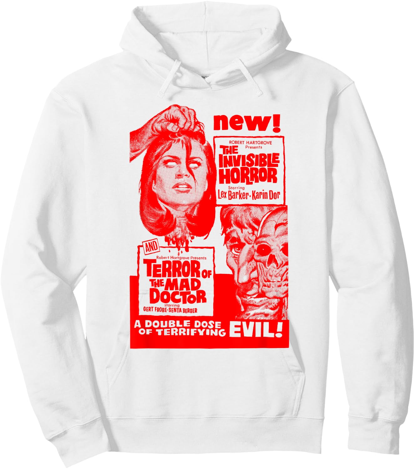 Mad Doctor Terror Halloween Monster Poster Horror Movie Hoodie - Hoodie | White