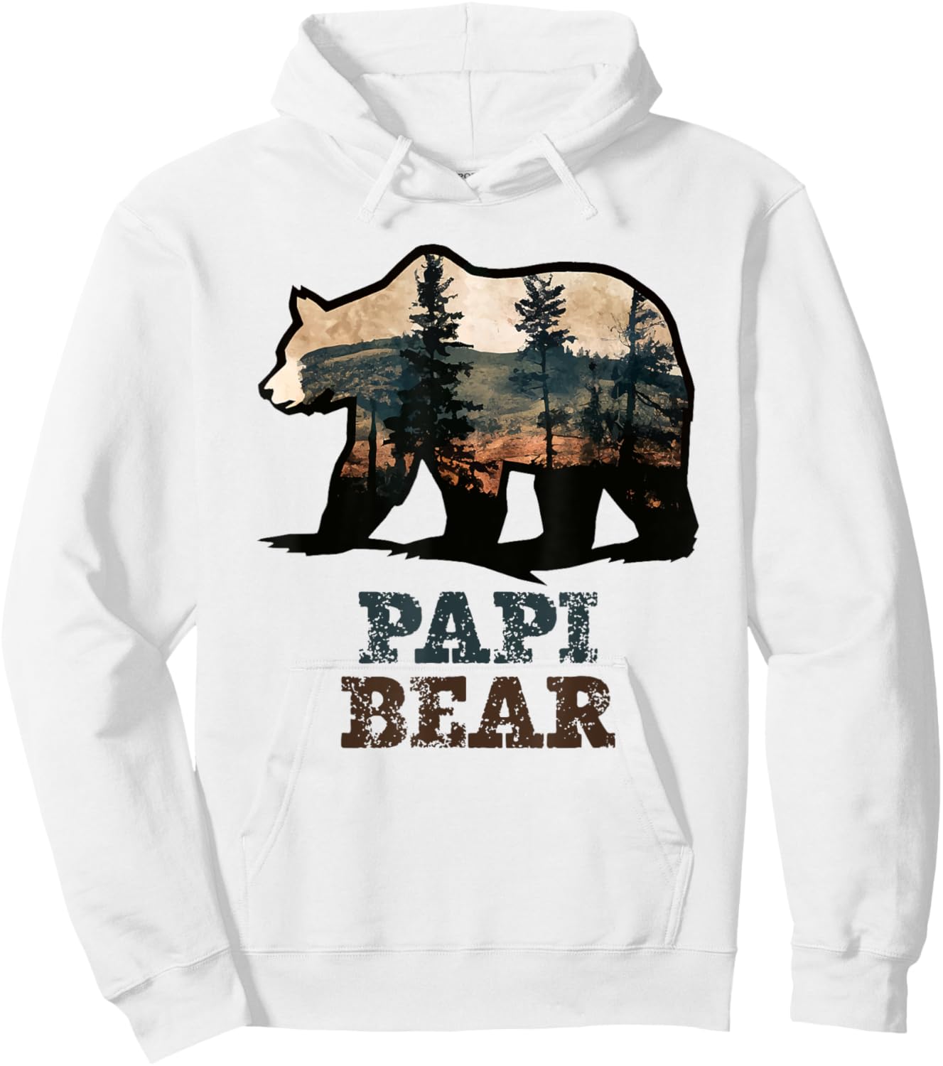 Papi Bear Vintage Retro Funny Hoodie - Hoodie | White