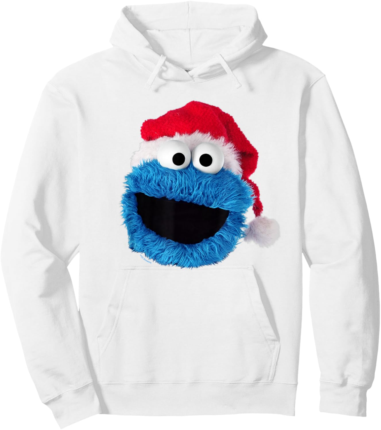 Sesame Street Cookie Monster Christmas Santa Hat Hoodie - Hoodie | White