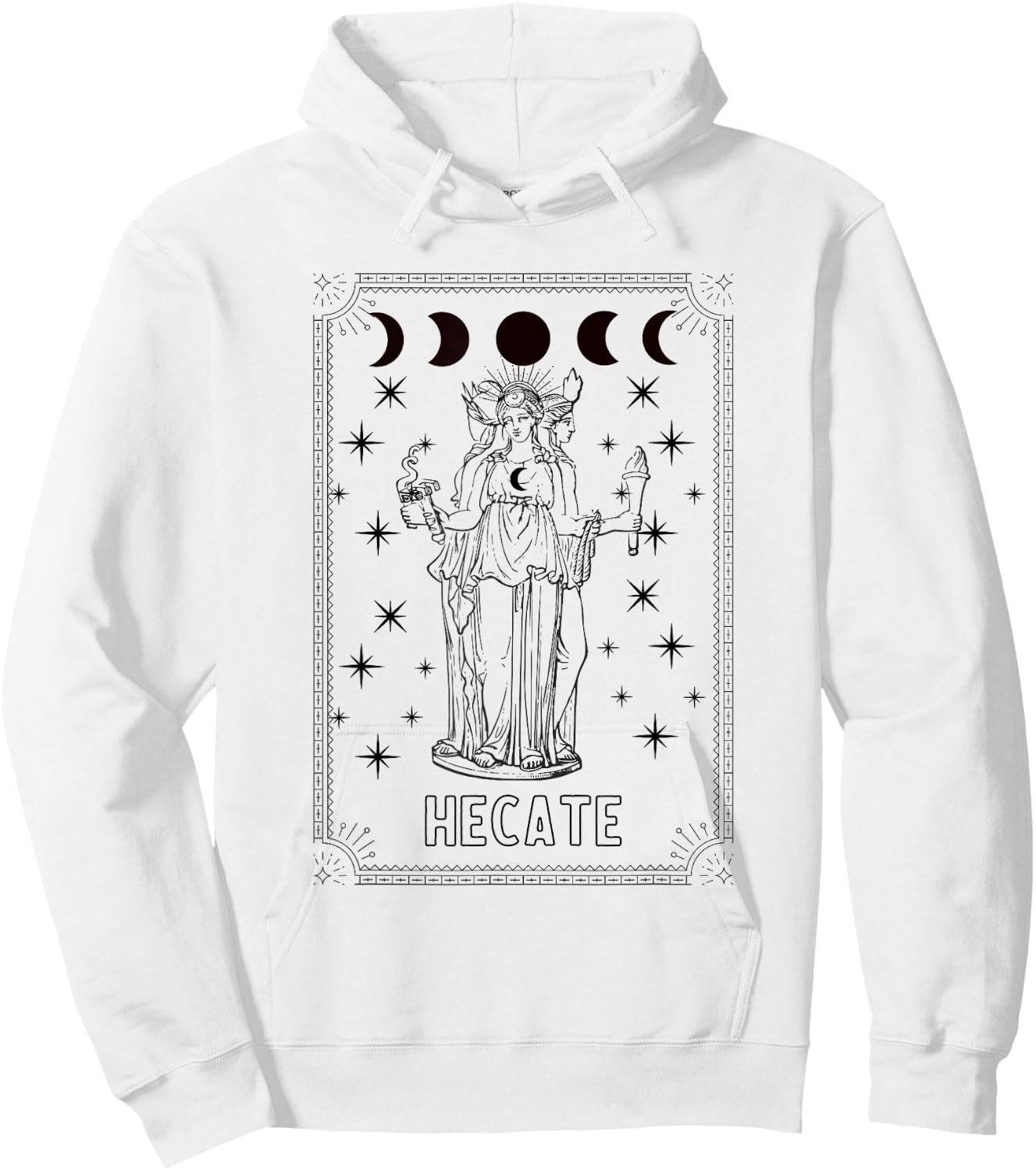 Triple Moon Goddess Hecate Tarot Card Wiccan Pagan Witch Hoodie - Hoodie | White