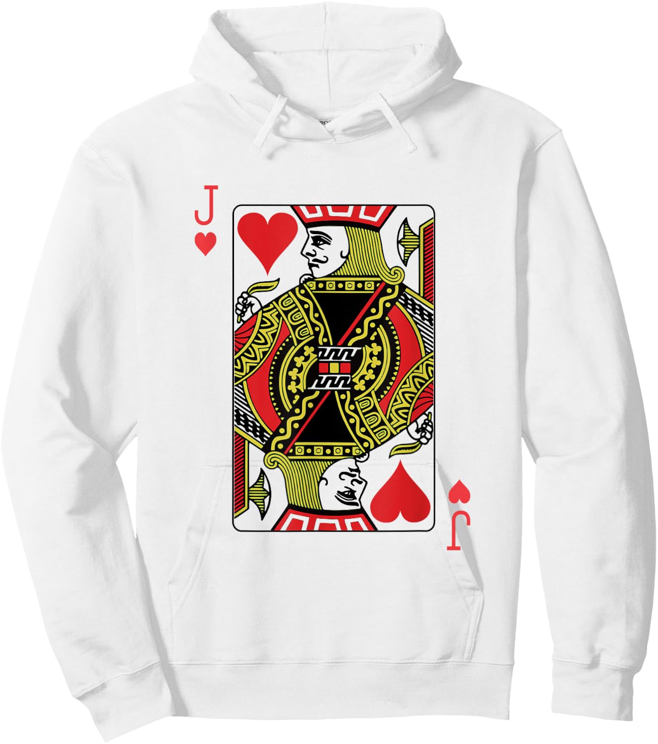 Jack of Hearts Playing Card Poker Hoodie - Hoodie | White