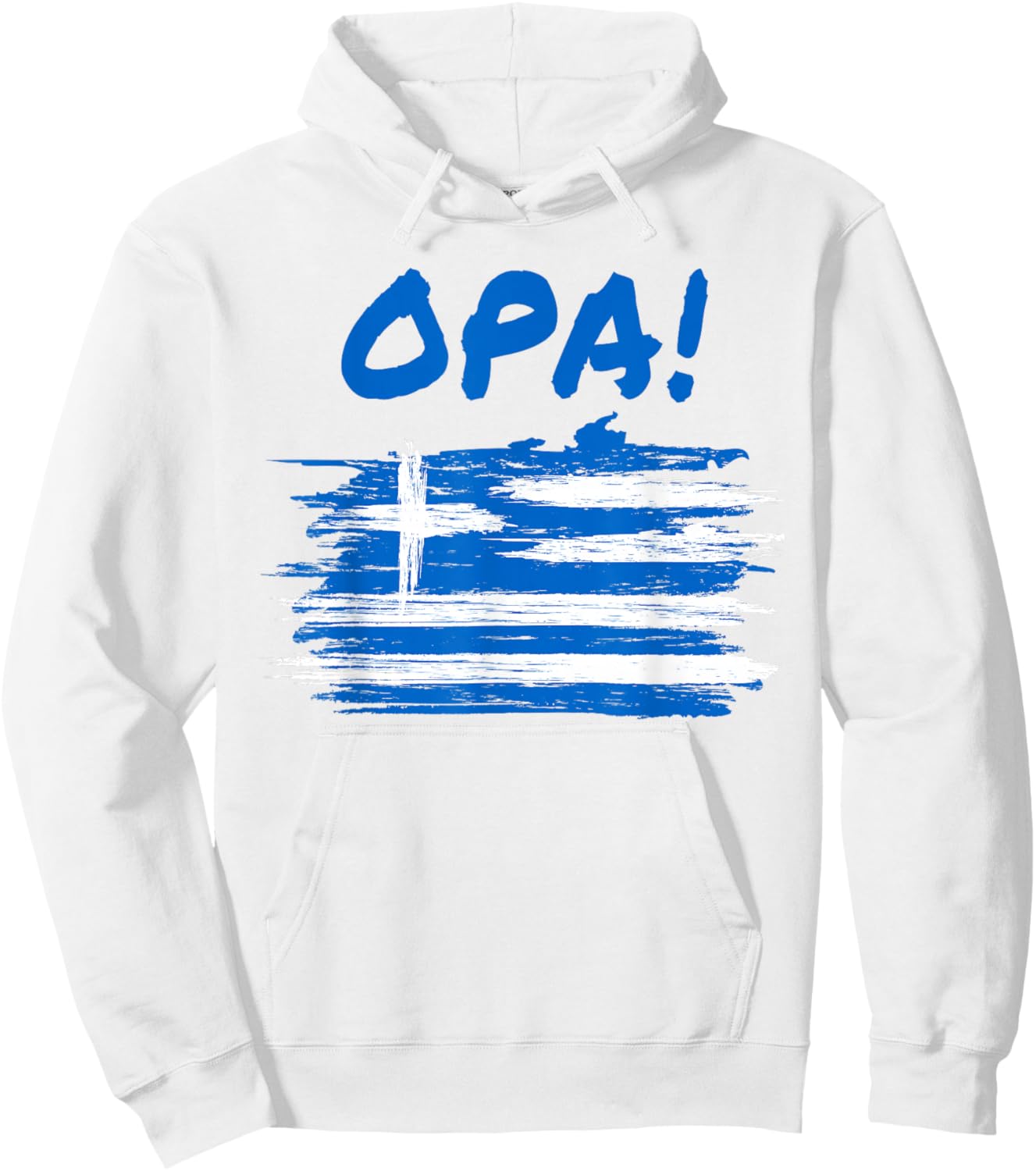 OPA! Funny Traditional Greek Party Quote & Flag of Greece Hoodie - Hoodie | White