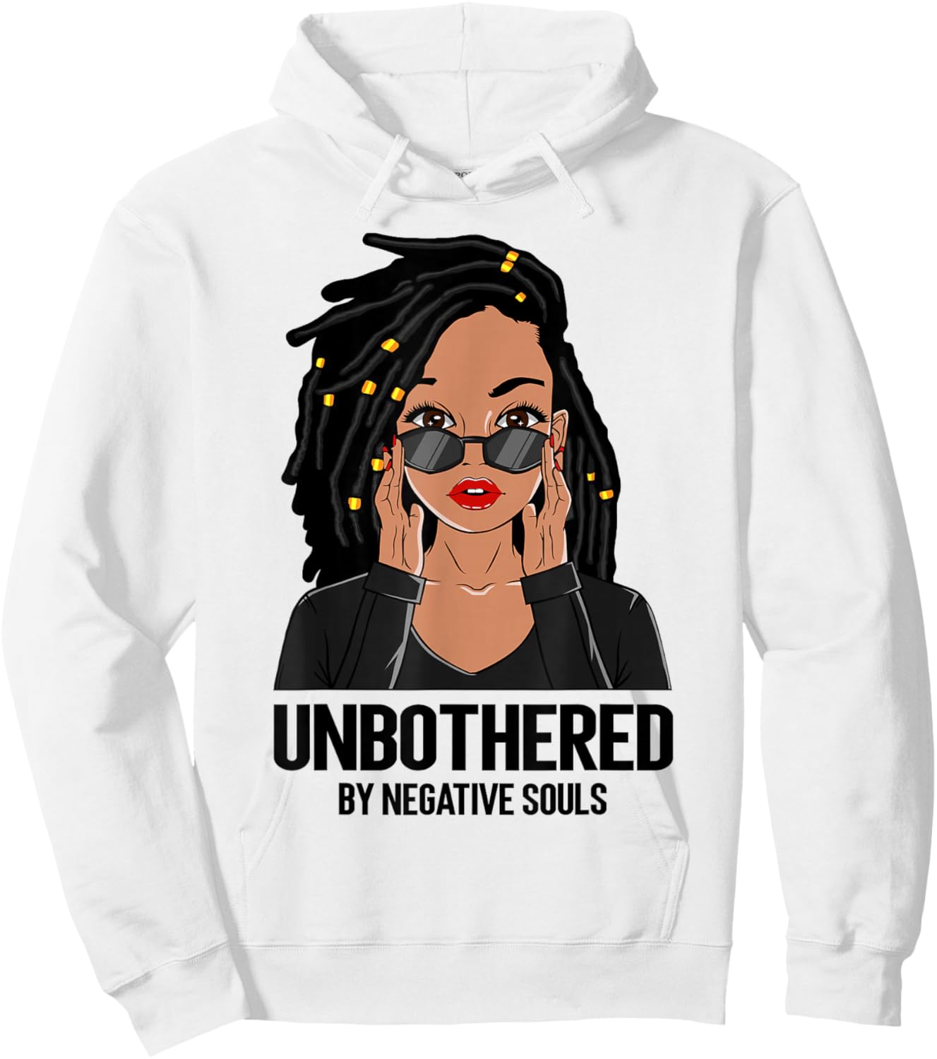 Unbothered African American Women Loc'd Girls Black Queen Hoodie - Hoodie | White