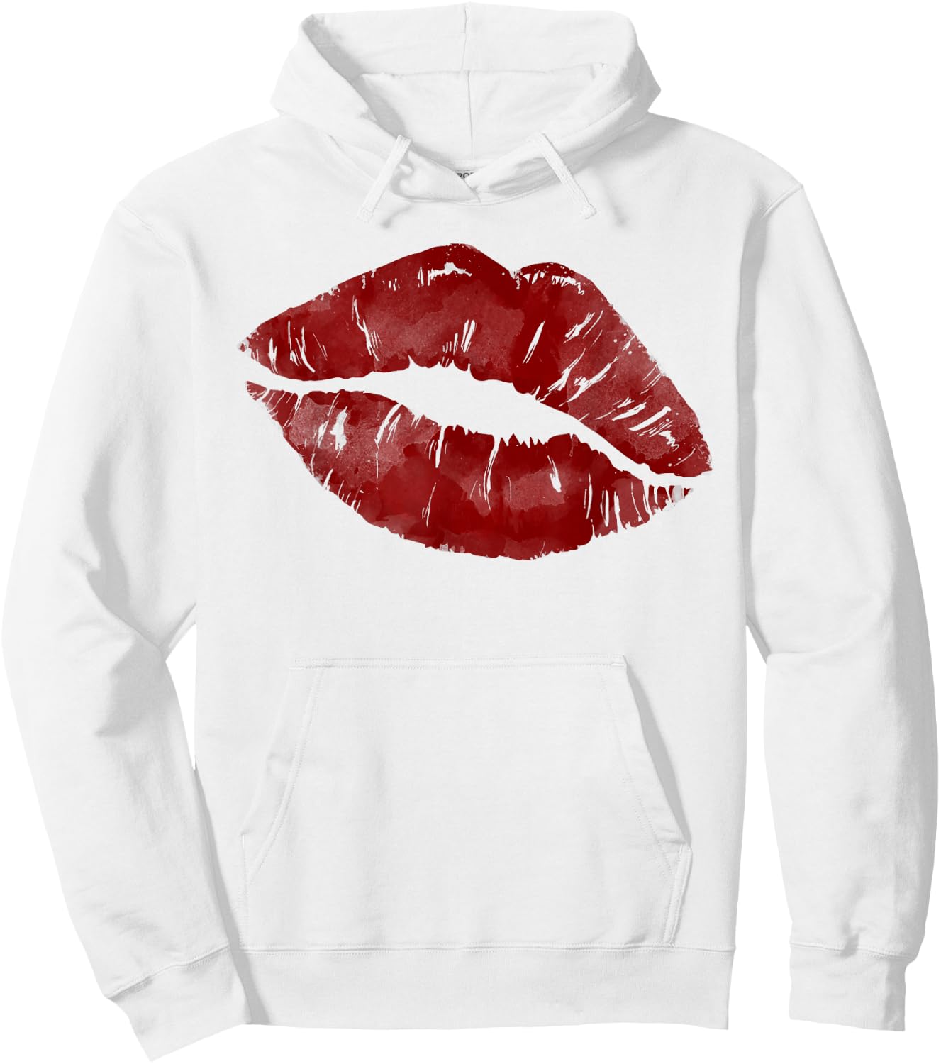 Sexy Red Hot Moist Lips Print Lipstick Kiss Me Clip Art Hoodie - Hoodie | White