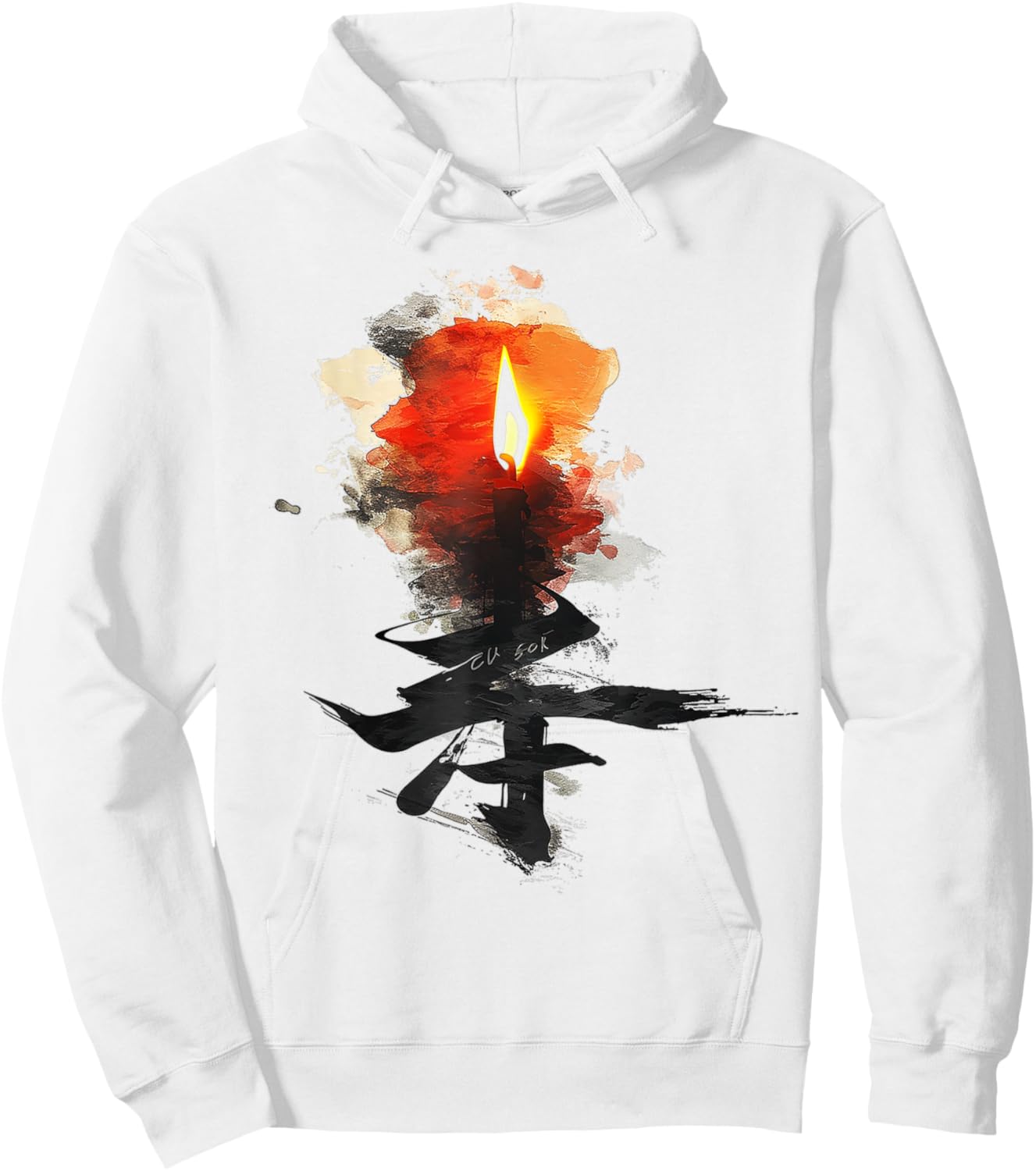 Anime Manga Abstract Motif Drawing Illustration Flame Anime Hoodie - Hoodie | White