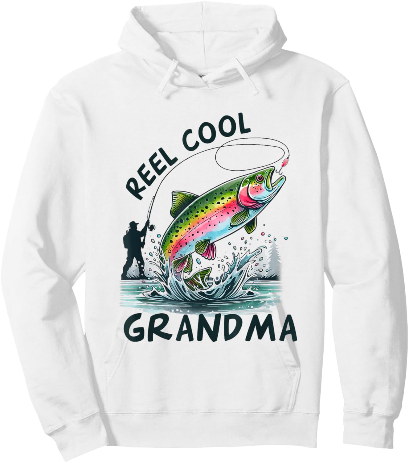 Reel Cool Grandma Birthday Party Fishing Matching Family Hoodie - Hoodie | White