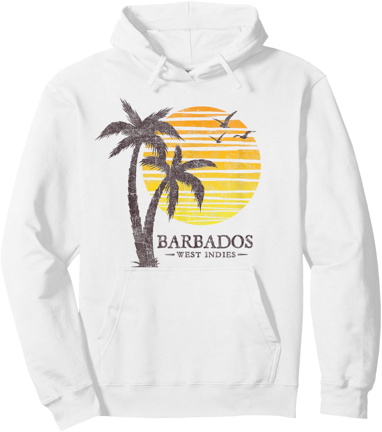 Vintage Barbados Beach Sunset Women Kids Retro Souvenir Hoodie - Hoodie | White