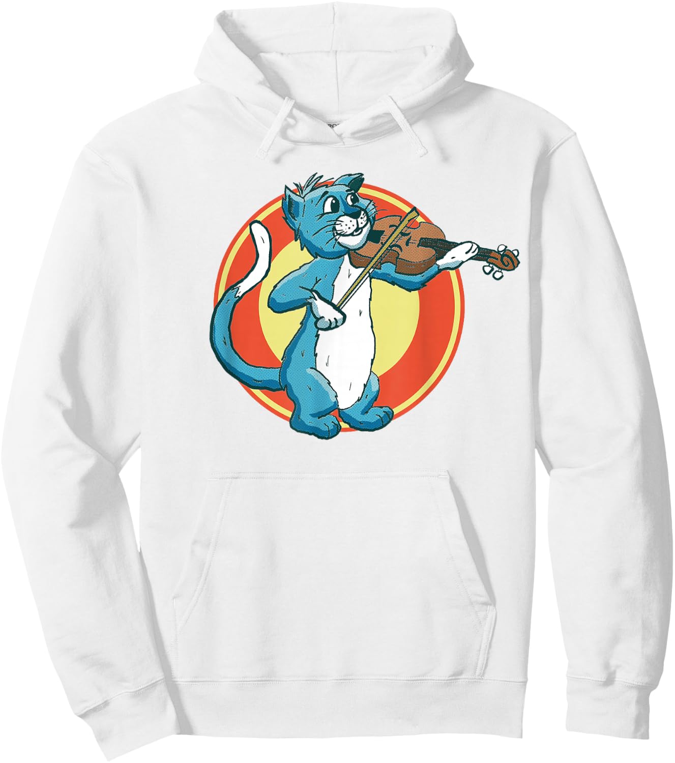 Cat Playing Violin Fiddle Alley Cat Music Violinist Funny Hoodie - Hoodie | White