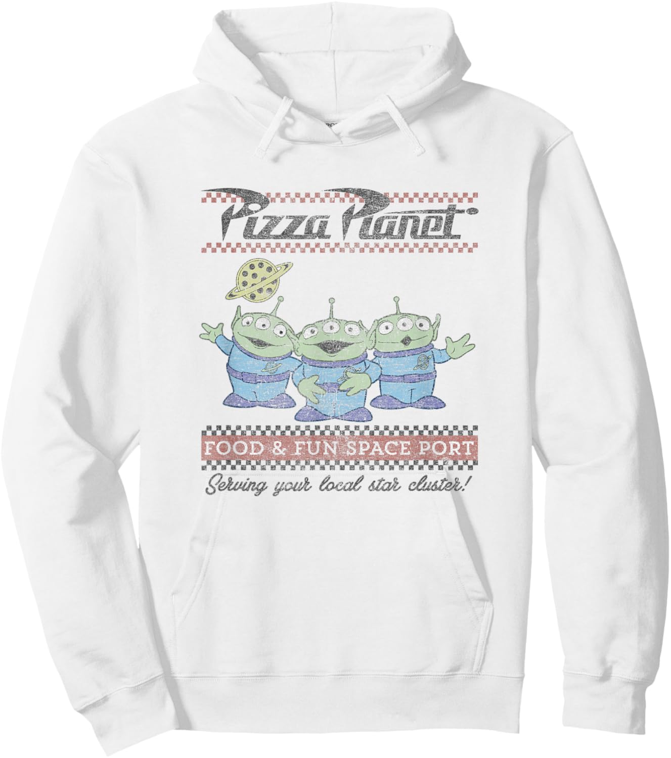 Disney Pixar Toy Story Pizza Planet Food & Fun Space Retro Hoodie - Hoodie | White