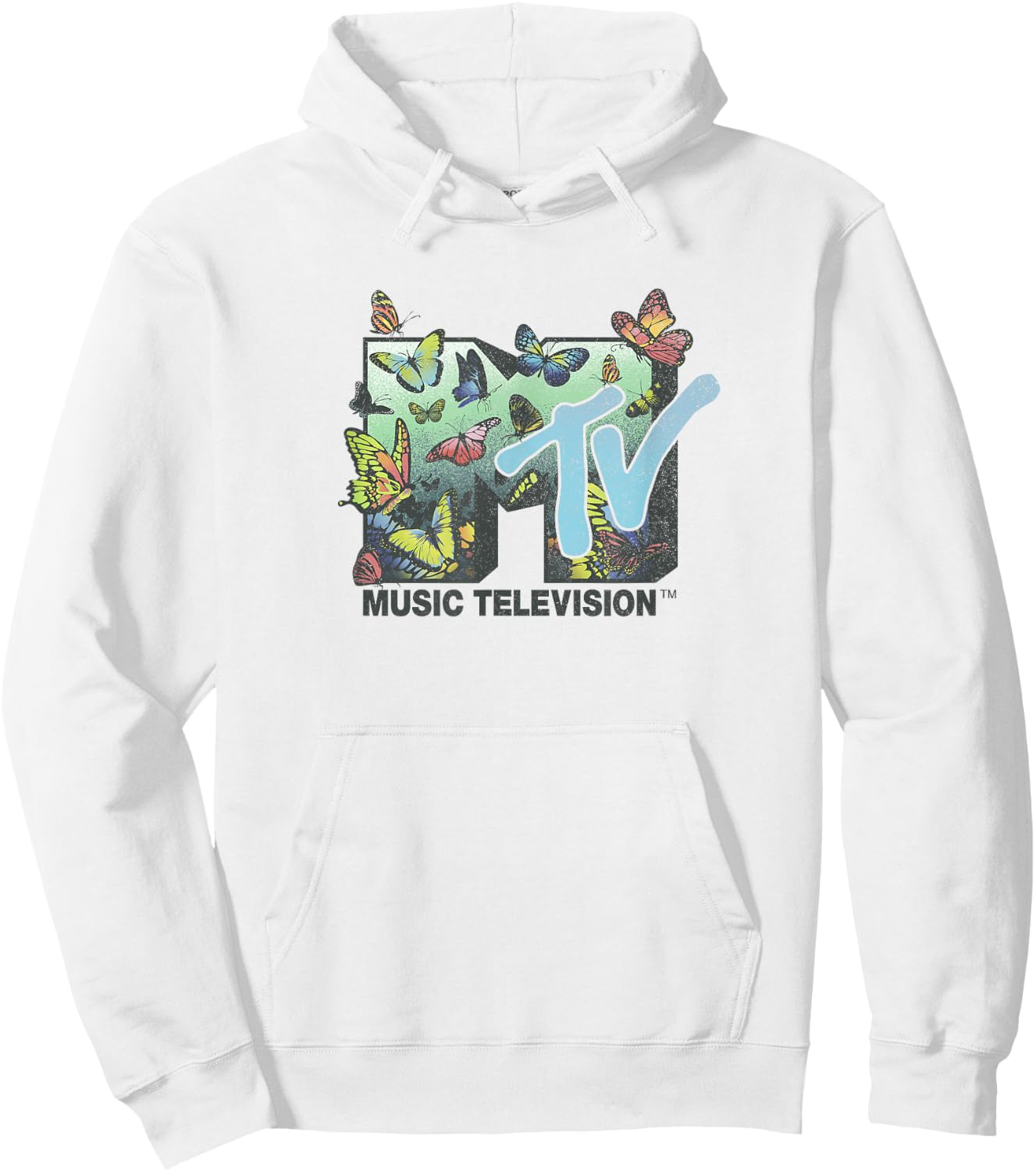 MTV Music Television Butterflies Flying Logo Hoodie - Hoodie | White
