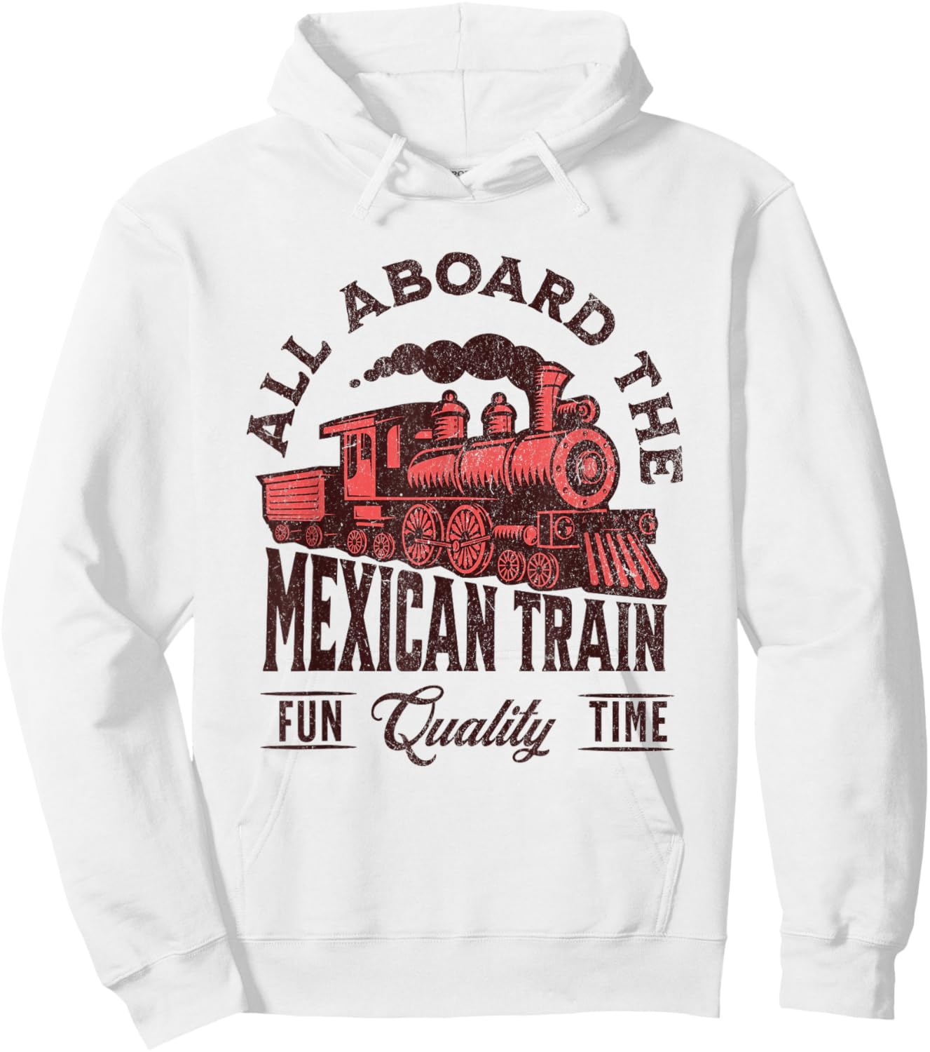 Mexican Train Dominoes All Aboard the Mexican Train Fun Time Hoodie - Hoodie | White