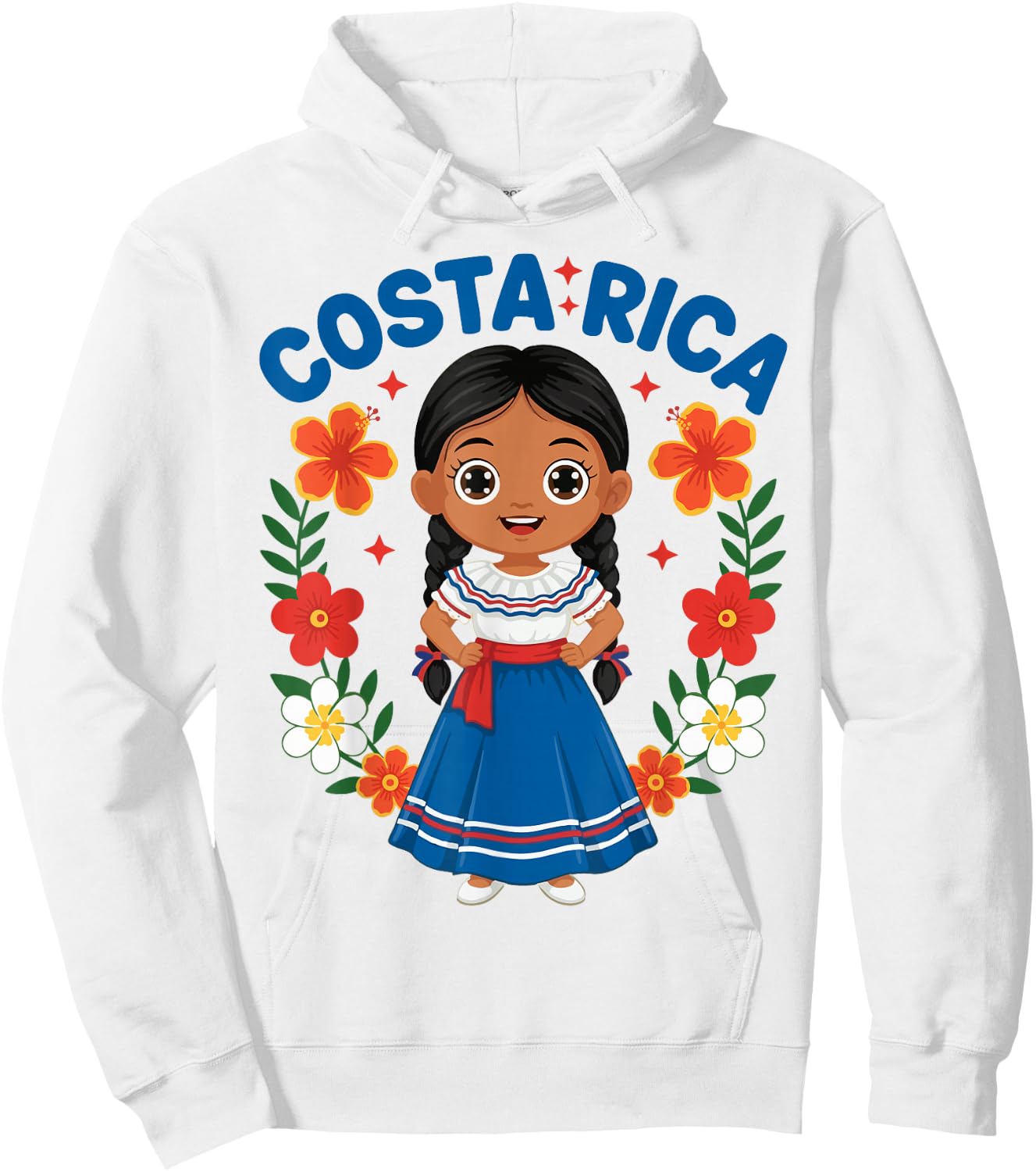 Costa Rica Costa Rican Girl Traditional Dress Heritage Hoodie - Hoodie | White