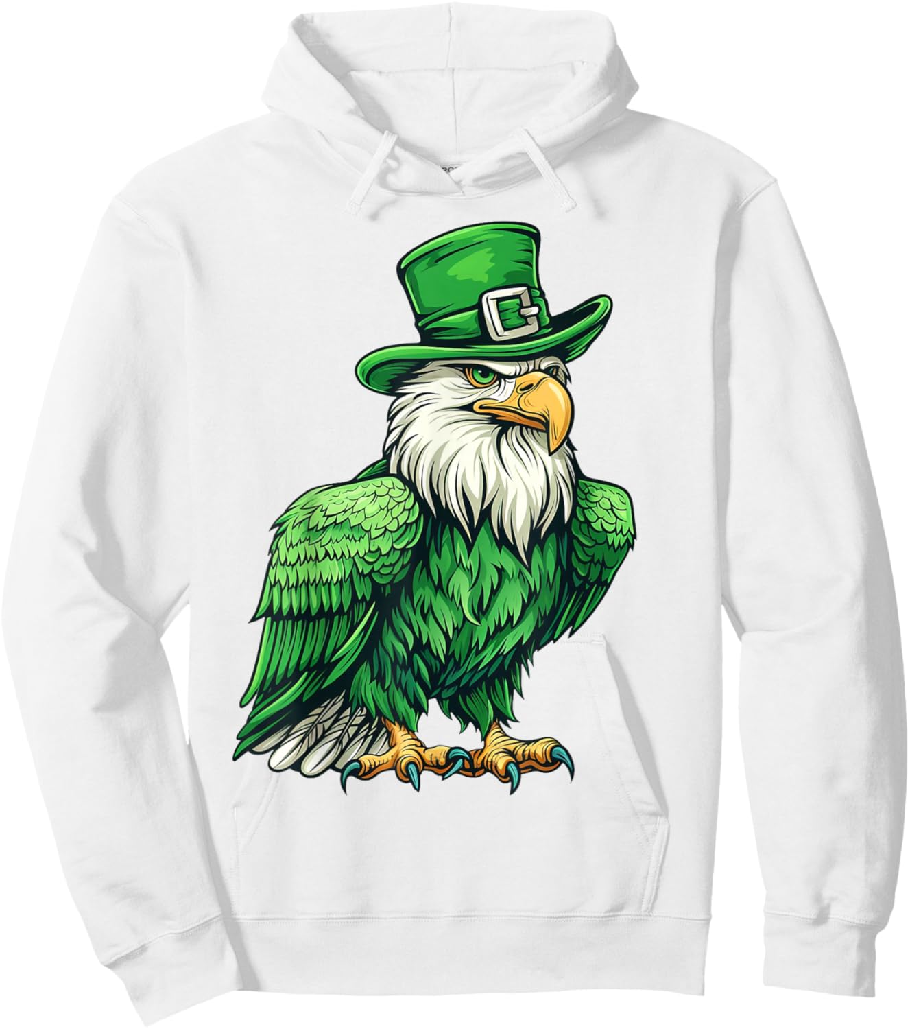 Eagle Shamrock Hat Saint Patricks Day Eagles Women Hoodie - Hoodie | White
