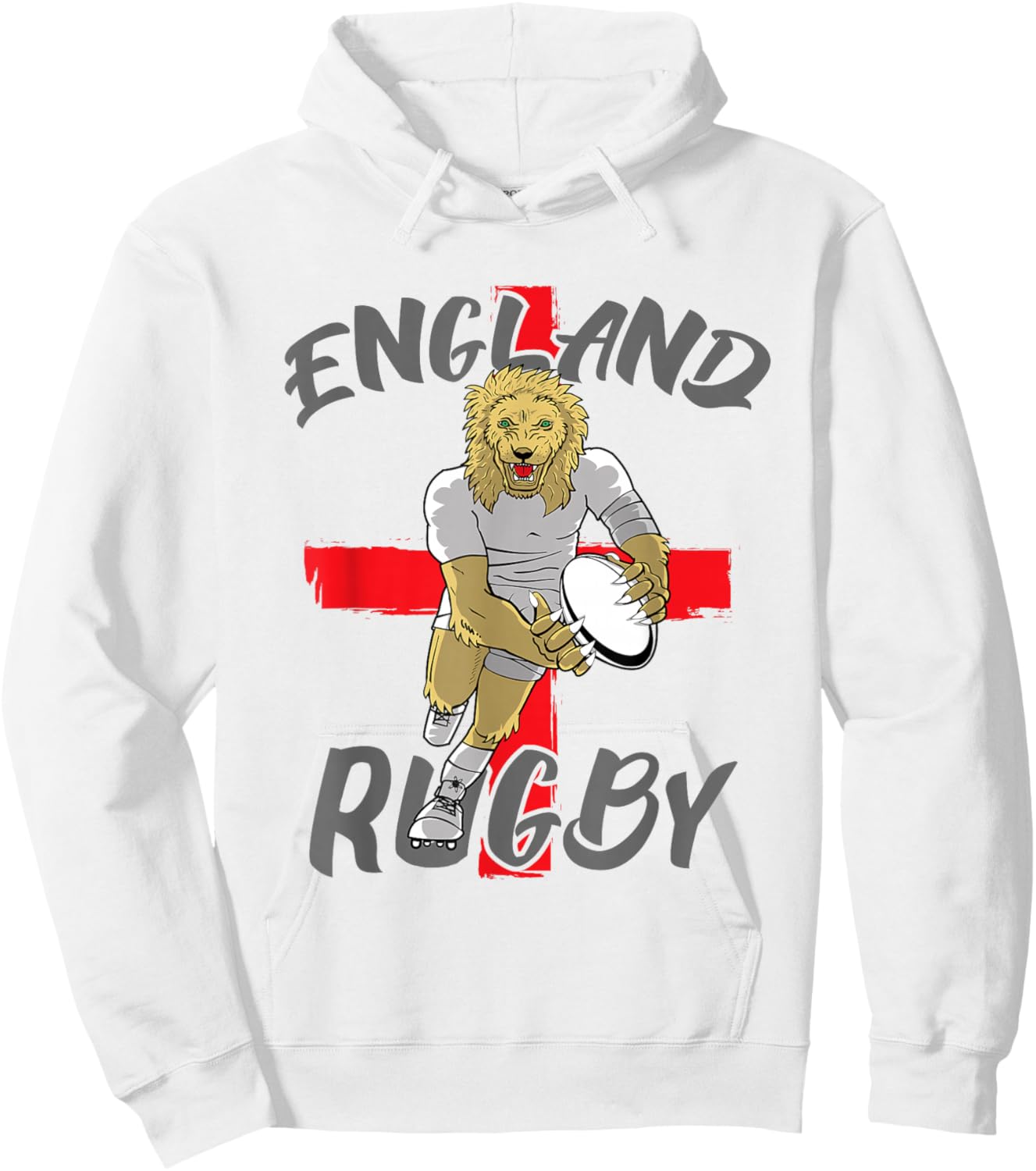 Rugby Fans Gifts: English Rugby England 6 Nations Lion Hoodie - Hoodie | White