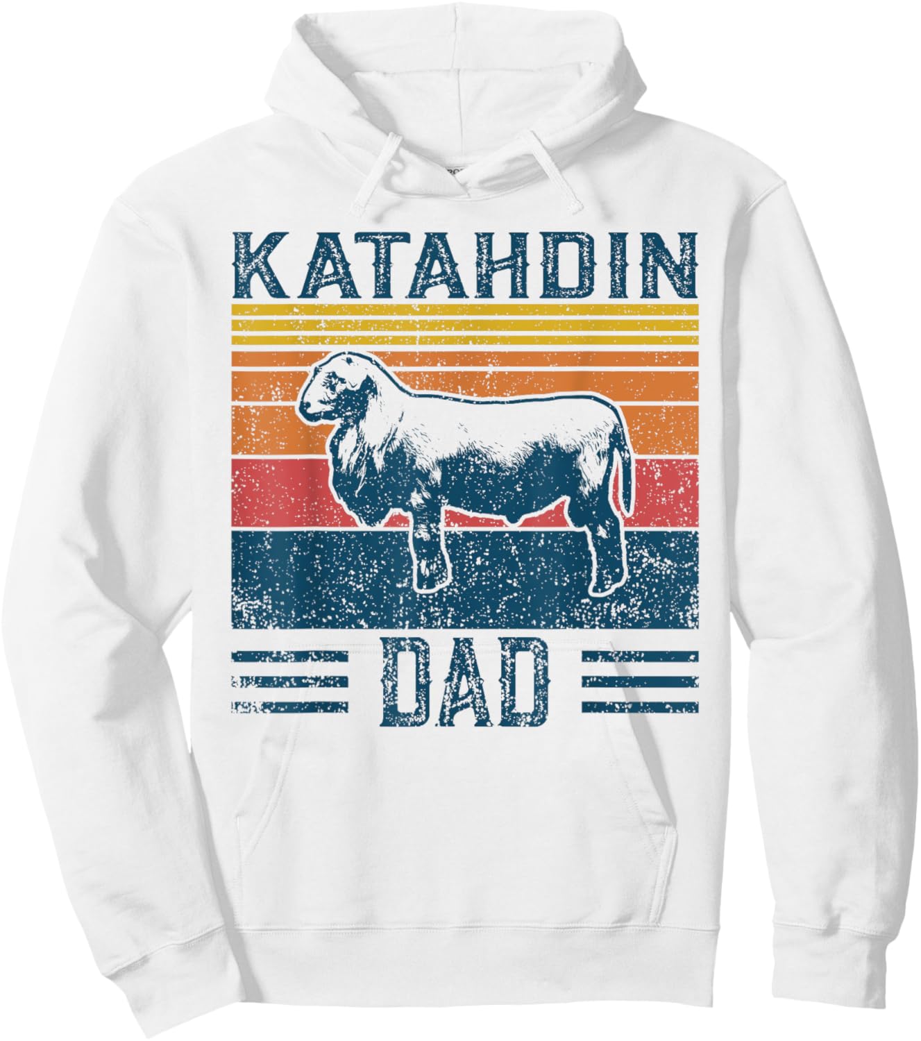 Best Sheep Dad Men - Vintage Katahdin Sheep Hoodie - Hoodie | White