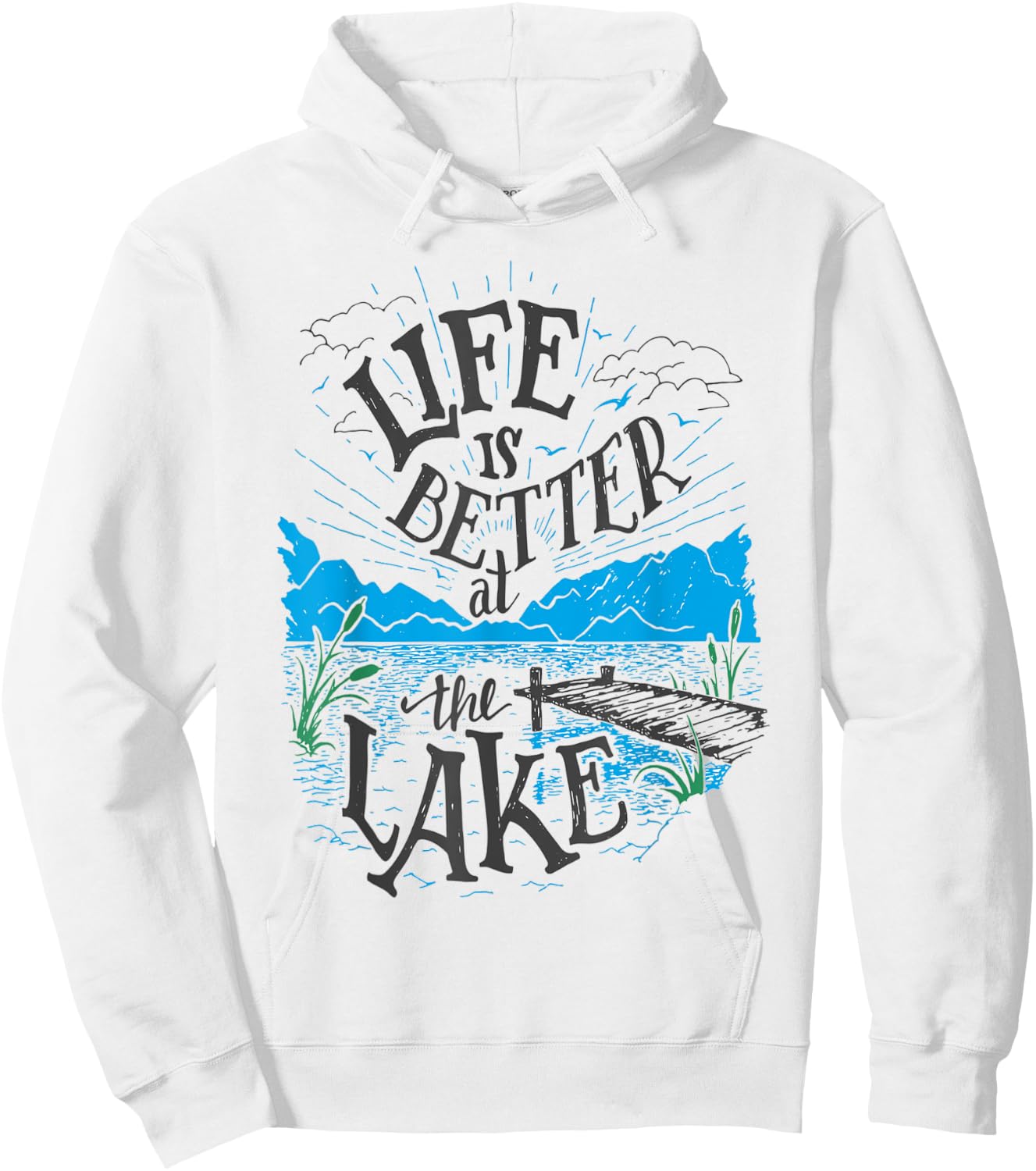 Life Is Better At The Lake Pontoon Boat Hoodie - Hoodie | White