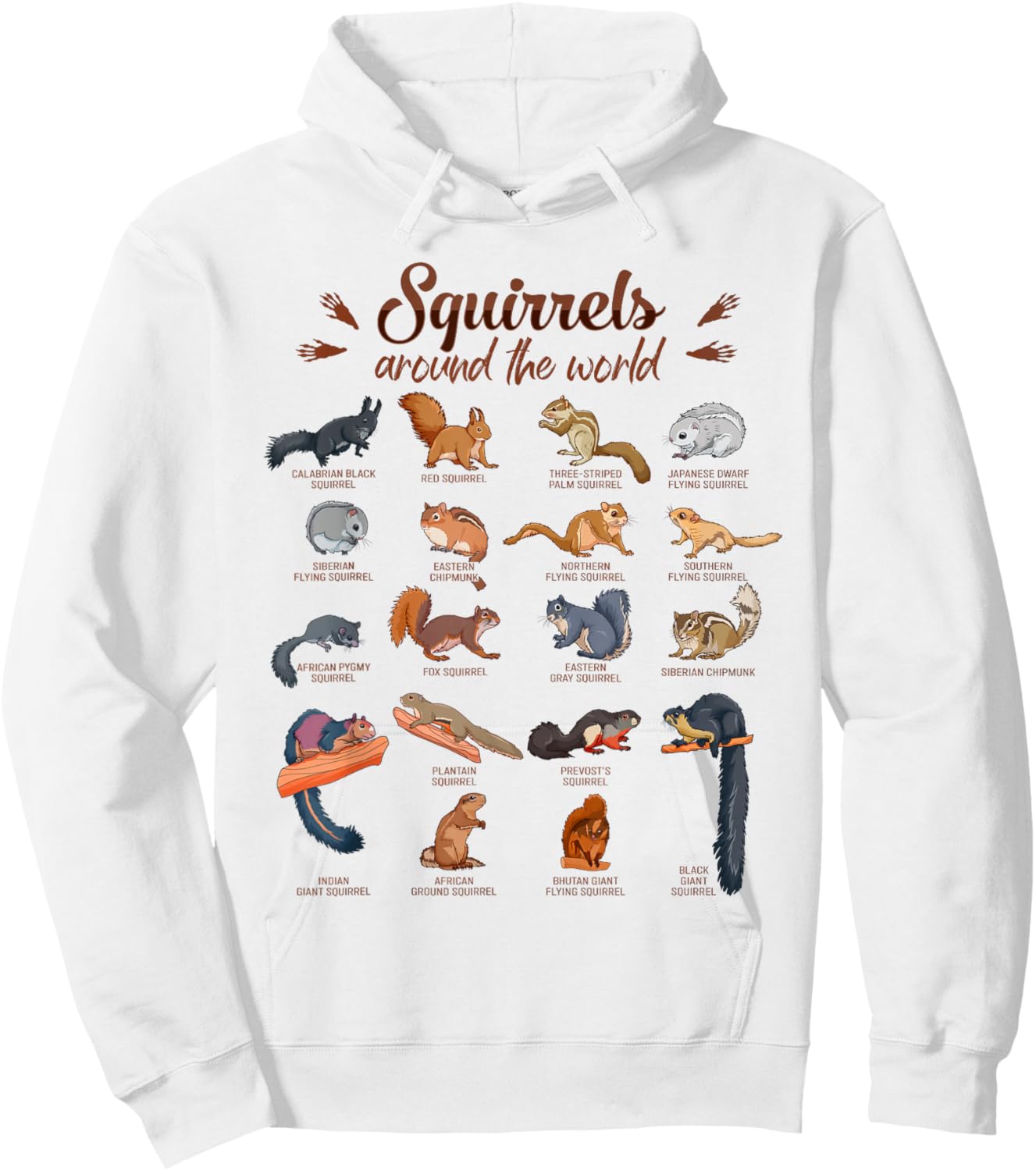 Squirrels Around the World - Squirrel Hoodie - Hoodie | White