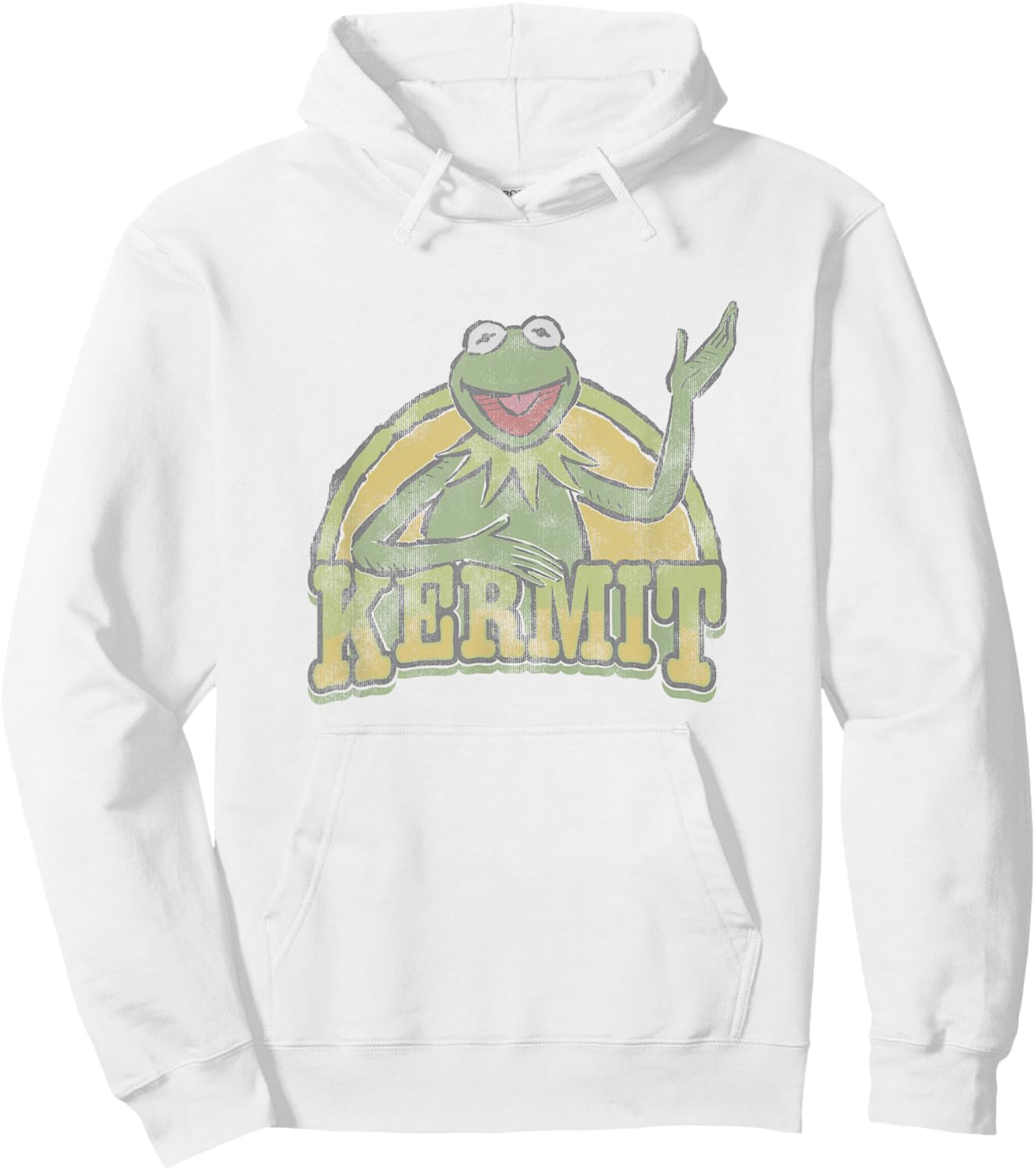 Disney The Muppets Vintage Retro Kermit The Frog Smile Logo Hoodie - Hoodie | White