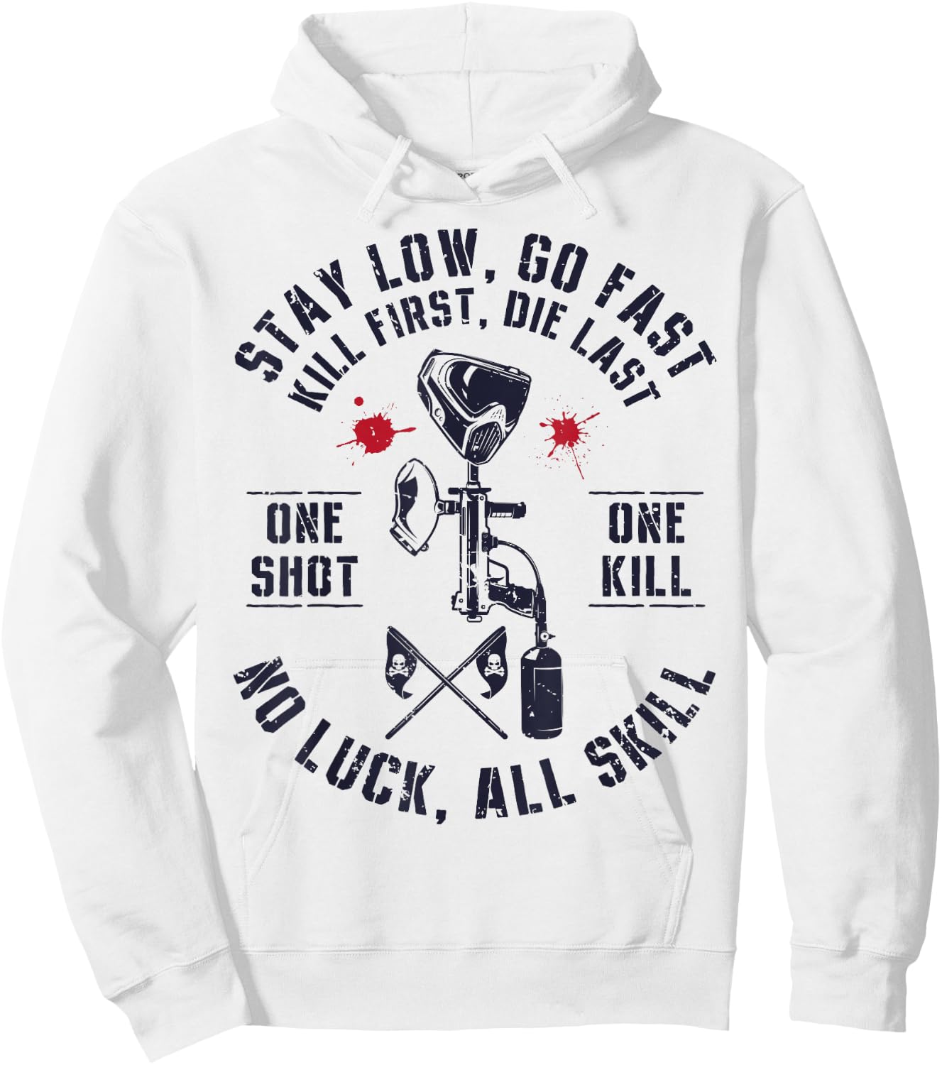 Stay Low Go Fast Funny Paintball Players Slogan Gifts Men Hoodie - Hoodie | White