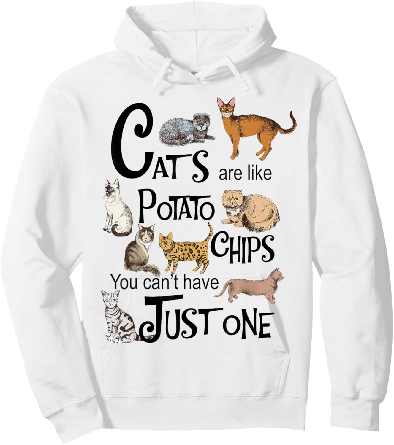 Cats Are Like Potato Chips You Can't Have Just One Hoodie - Hoodie | White