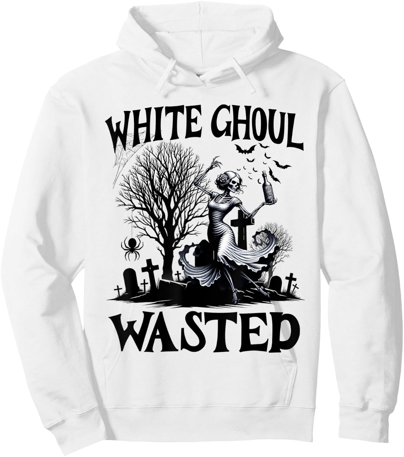 Funny Halloween Drinking Party White Ghoul Wasted Men Women Hoodie - Hoodie | White