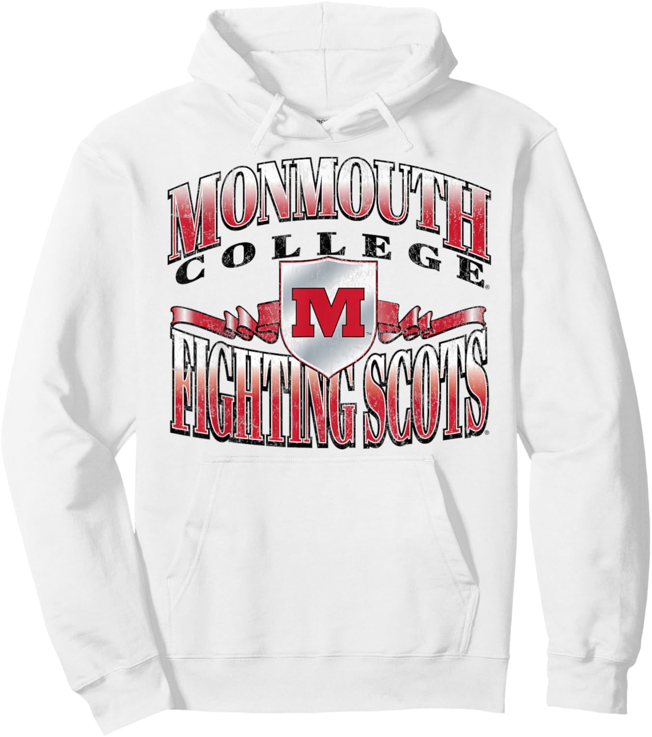 Monmouth College Fighting Scots Retro Class Heather Gray Hoodie - Hoodie | White