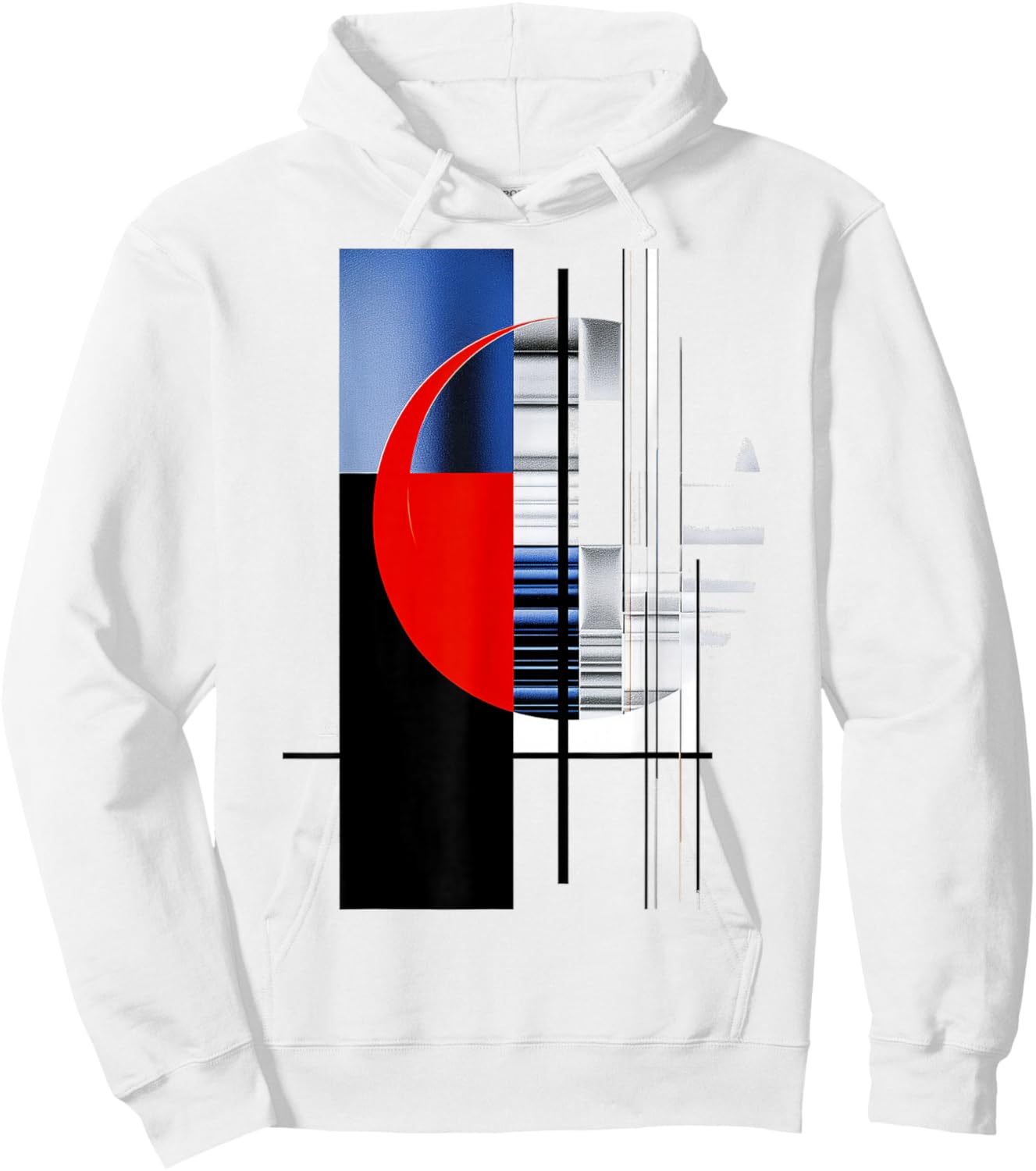 Geometric Illustration Art Abstract Drawing Motif Geometric Hoodie - Hoodie | White