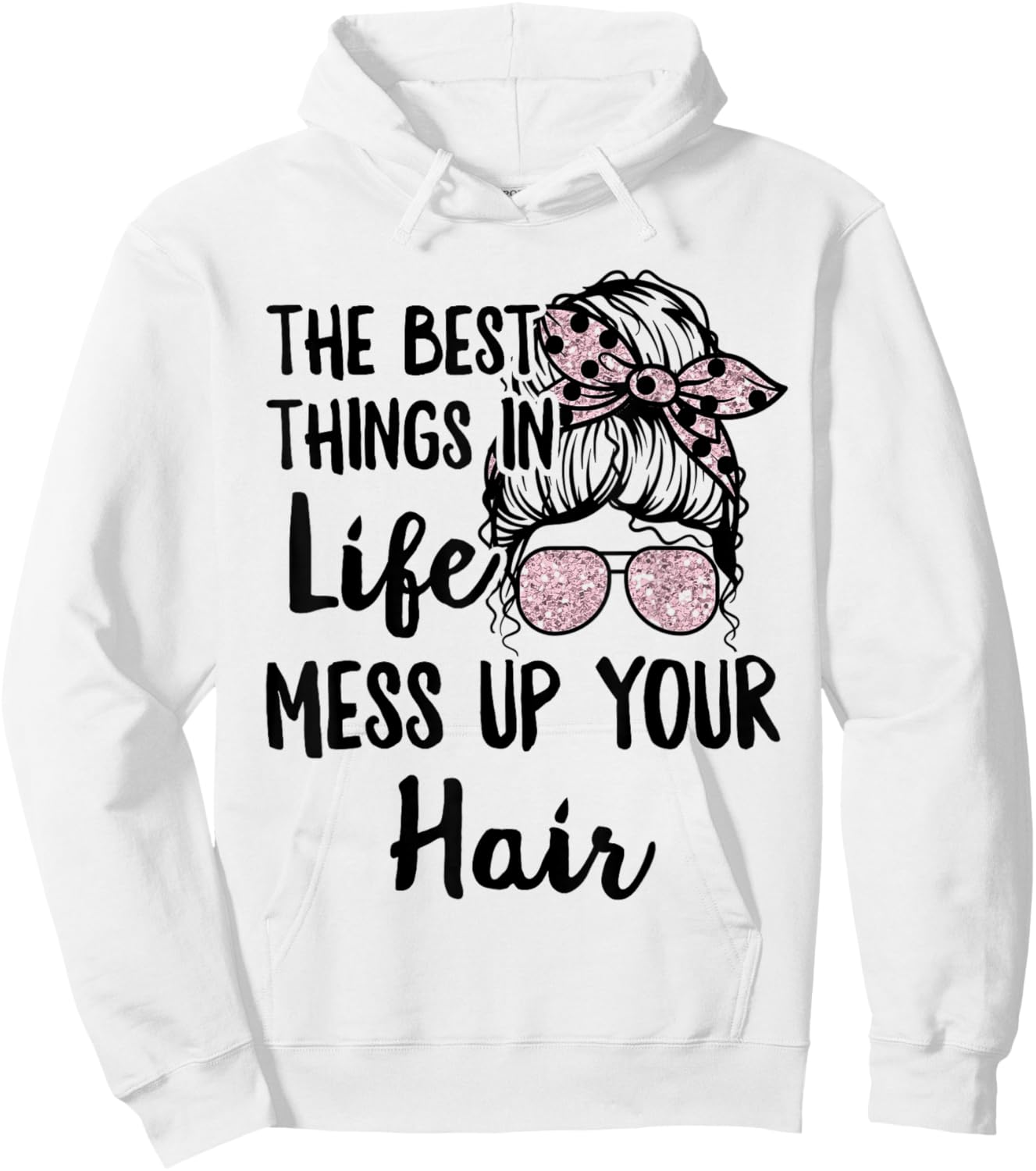 Women Motorcycle The Best Things In Life Mess Up Your Hair Hoodie - Hoodie | White