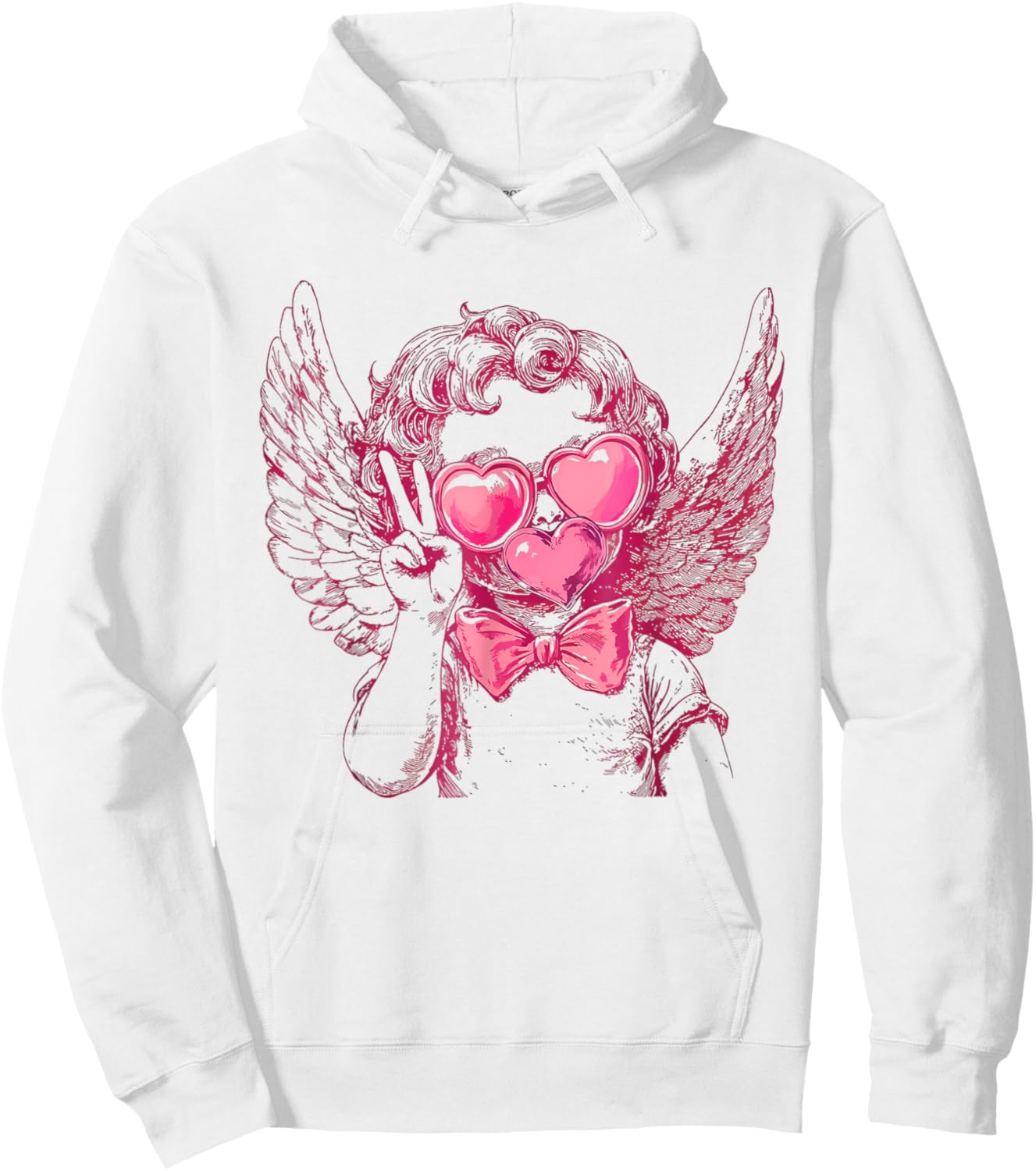 Cute Cupid Sunglasses Blowing Bubble Valentines Day Retro Hoodie - Hoodie | White