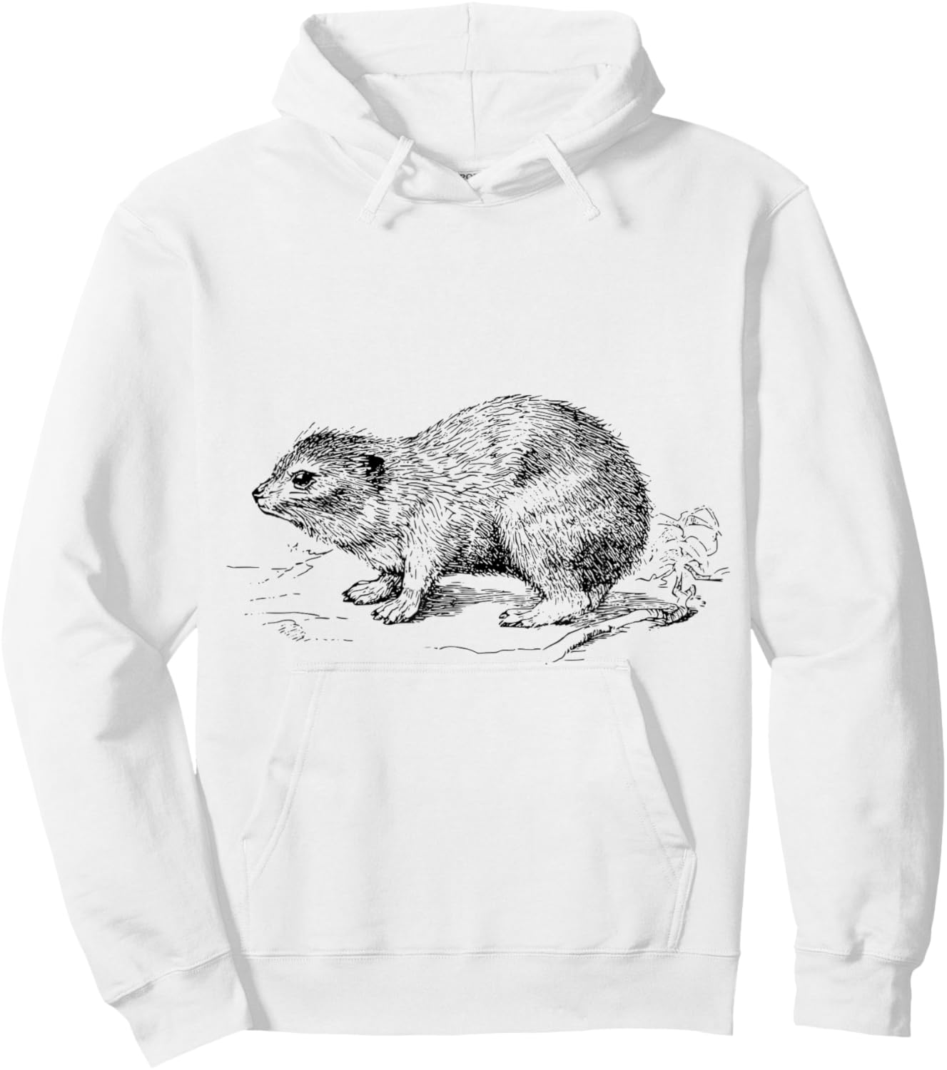 Clever Witty Hyrax Designs -Adults Grey X-Small Cartoon Hyrax Hoodie - Hoodie | White