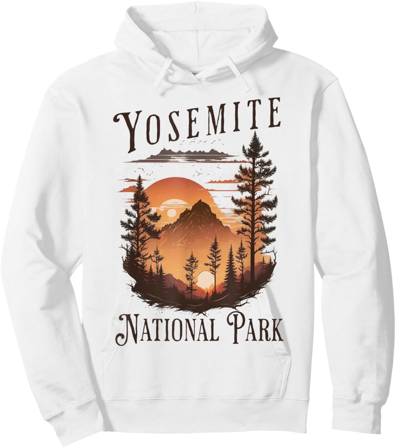 Yosemite National Park California USA Outdoor -Adults, -Kids Blue Short Sleeve Classic Fit Hoodie - Hoodie | White