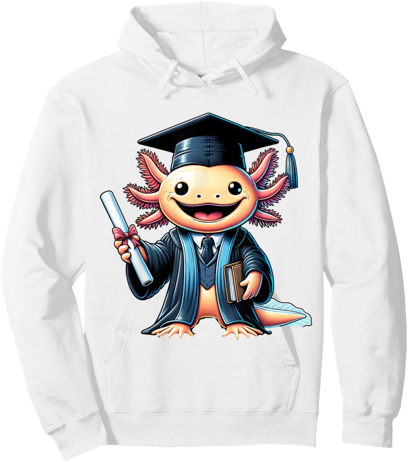 Axolotl Graduation Cute Kindergarten Elementary Girl Boy Hoodie - Hoodie | White