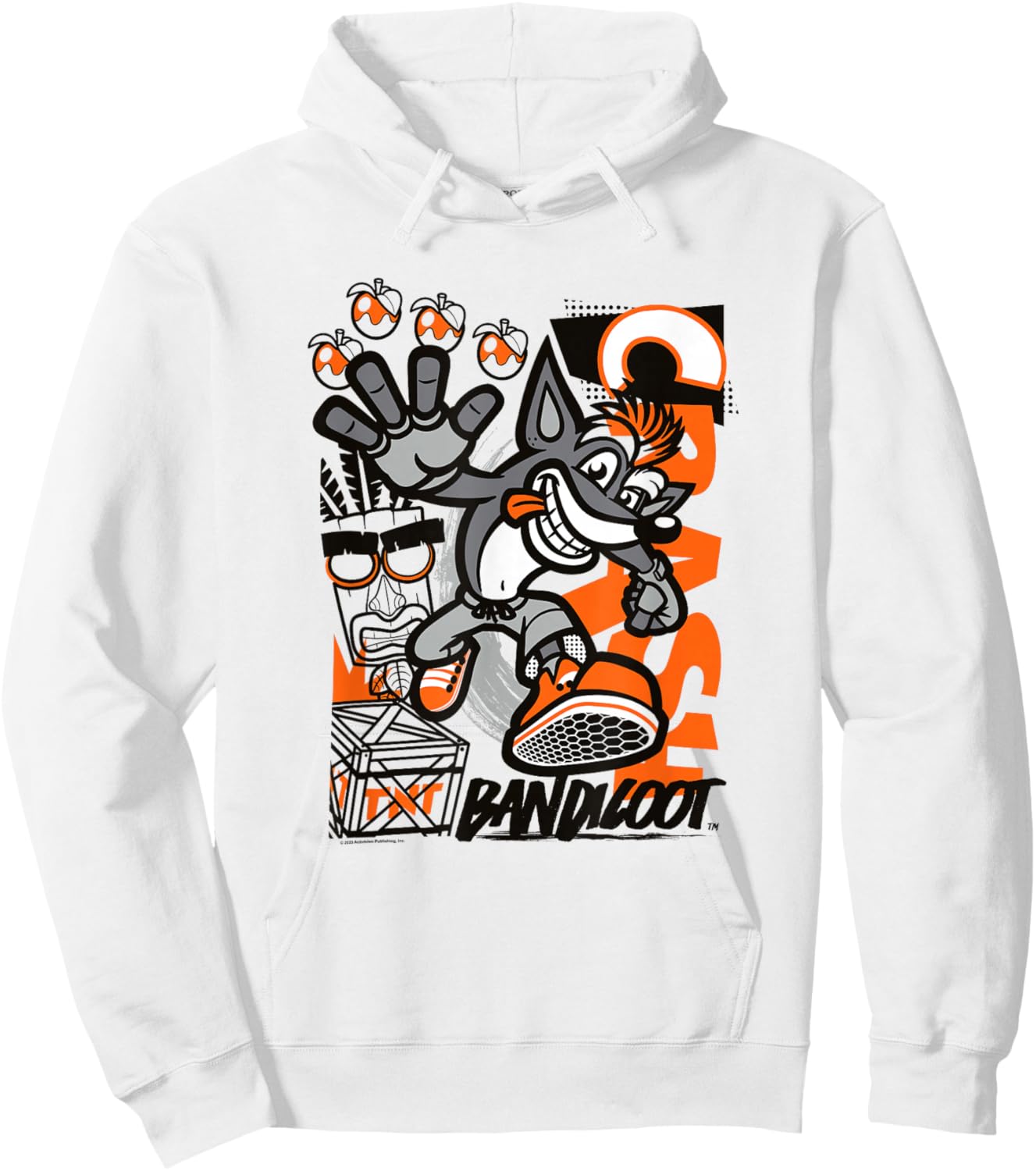Crash Bandicoot Retro Vintage Crash Aku Aku Graffiti Poster Hoodie - Hoodie | White